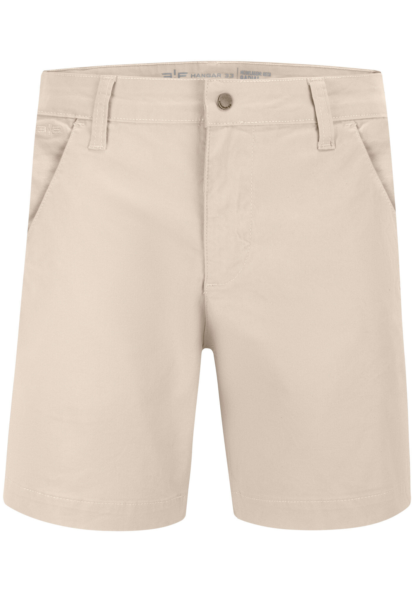 Shorts Sarja Masculino Reto com Bolsos, BEGE GELO, large.