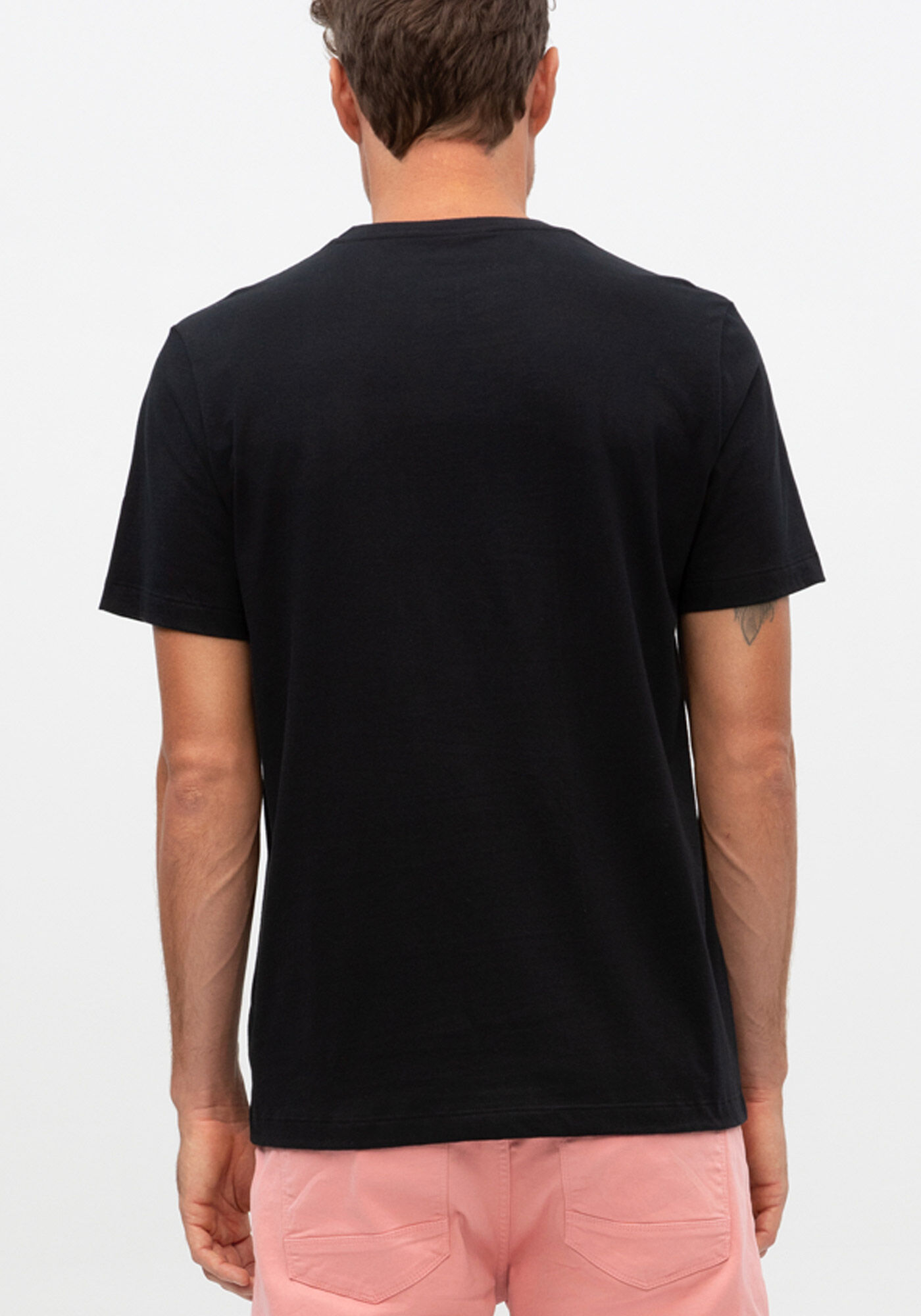 Camiseta B&aacute;sica De Mangas Curtas Colors, PRETO REATIVO, large.