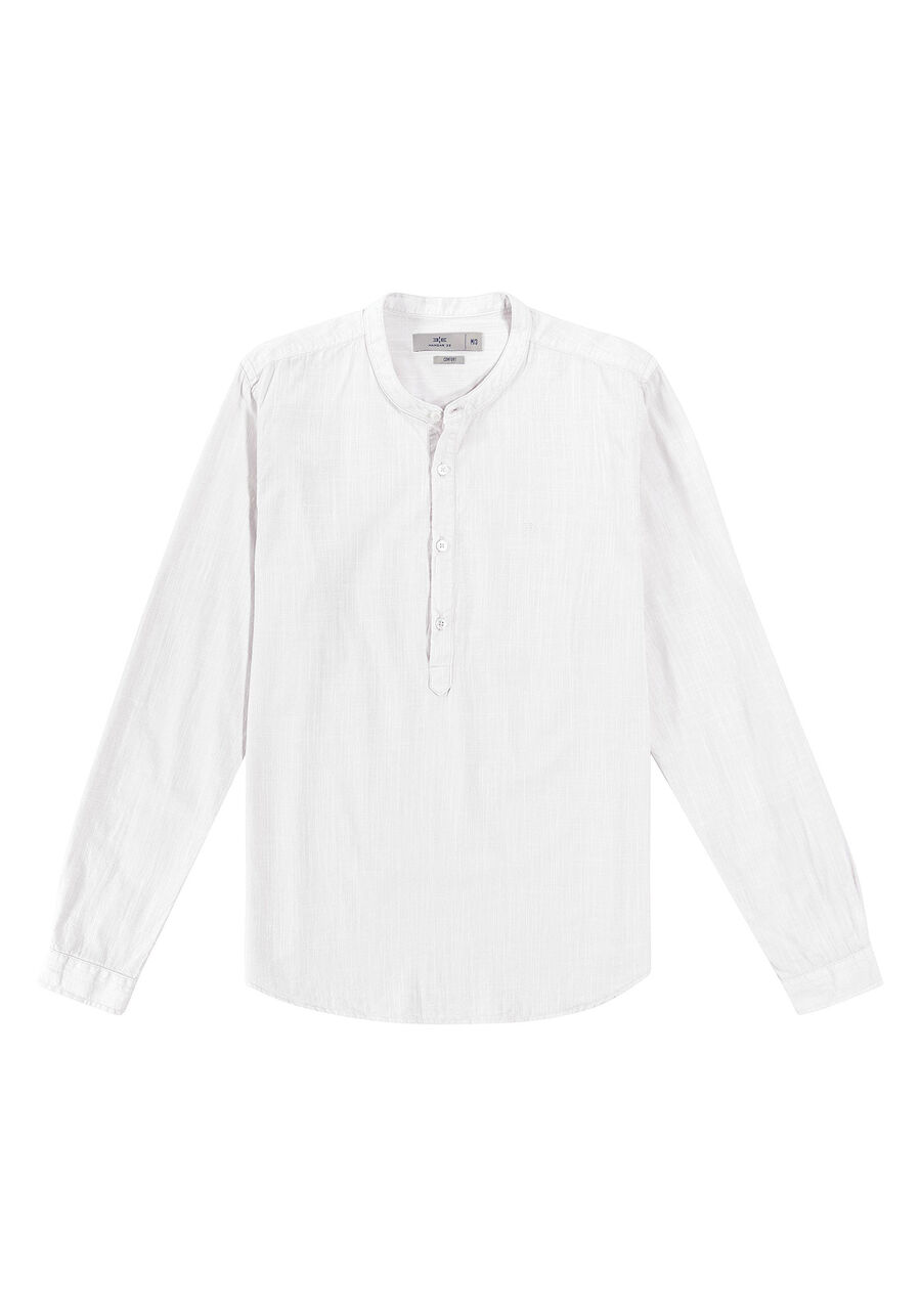 Camisa Bata Masculina Comfort, BRANCO. Camisa Bata Masculina Comfort, BRANCO, large.