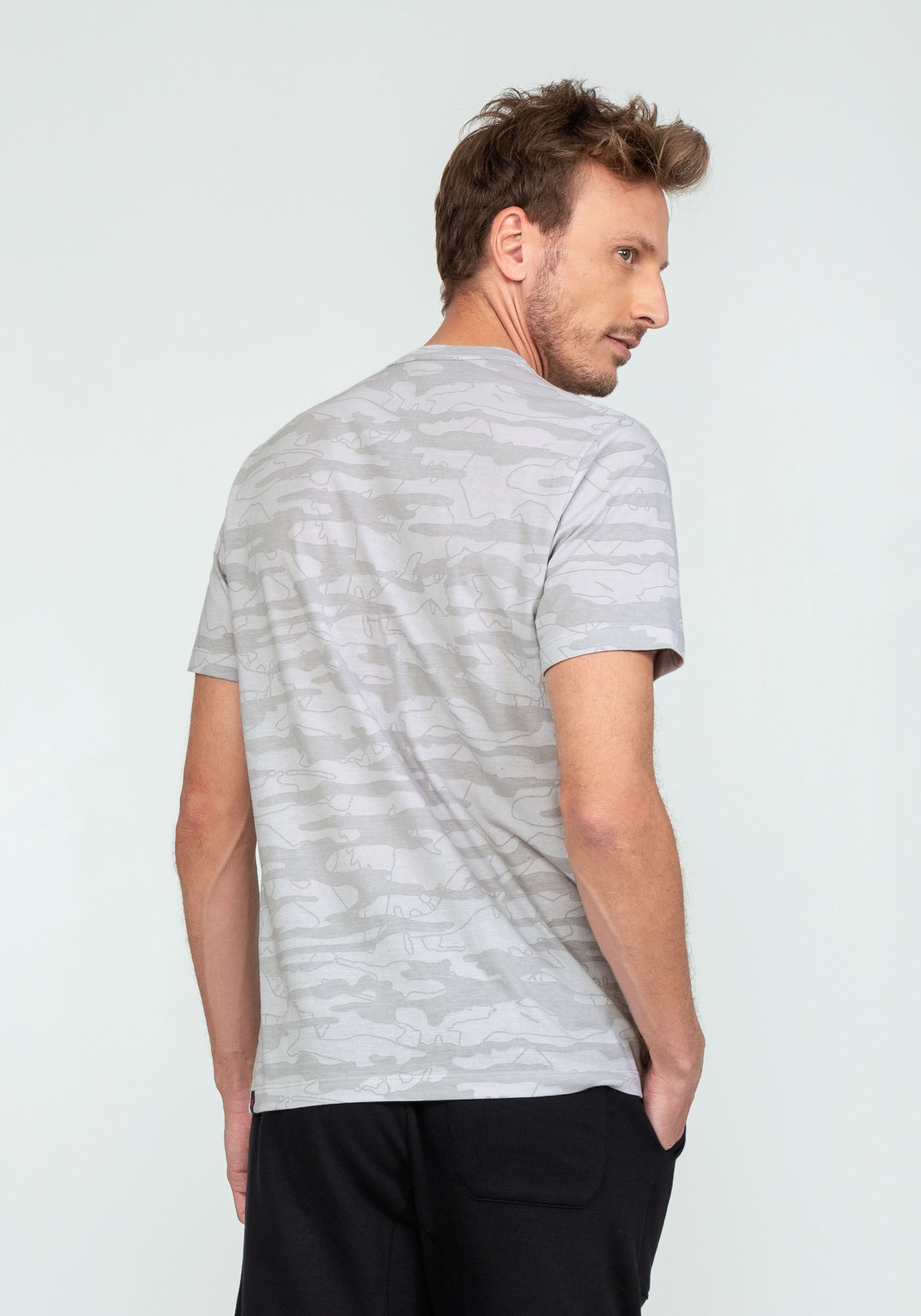 Camiseta CAMU em Malha Tal Pai Tal Filho, GRID CINZA, large.