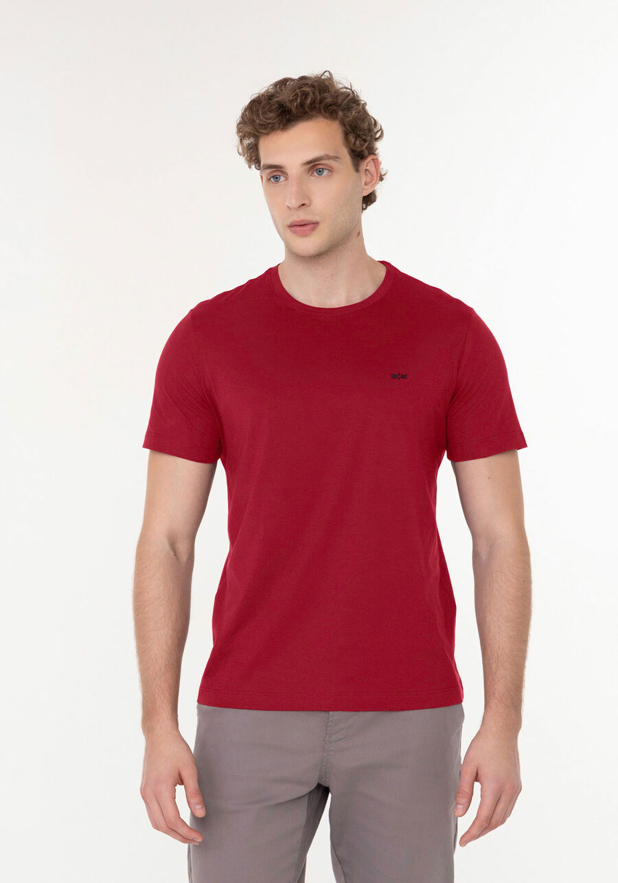 Camiseta De Mangas Curtas Em Meia Malha Responsável, VERMELHO NATTY. Camiseta De Mangas Curtas Em Meia Malha Responsável, VERMELHO NATTY, large.