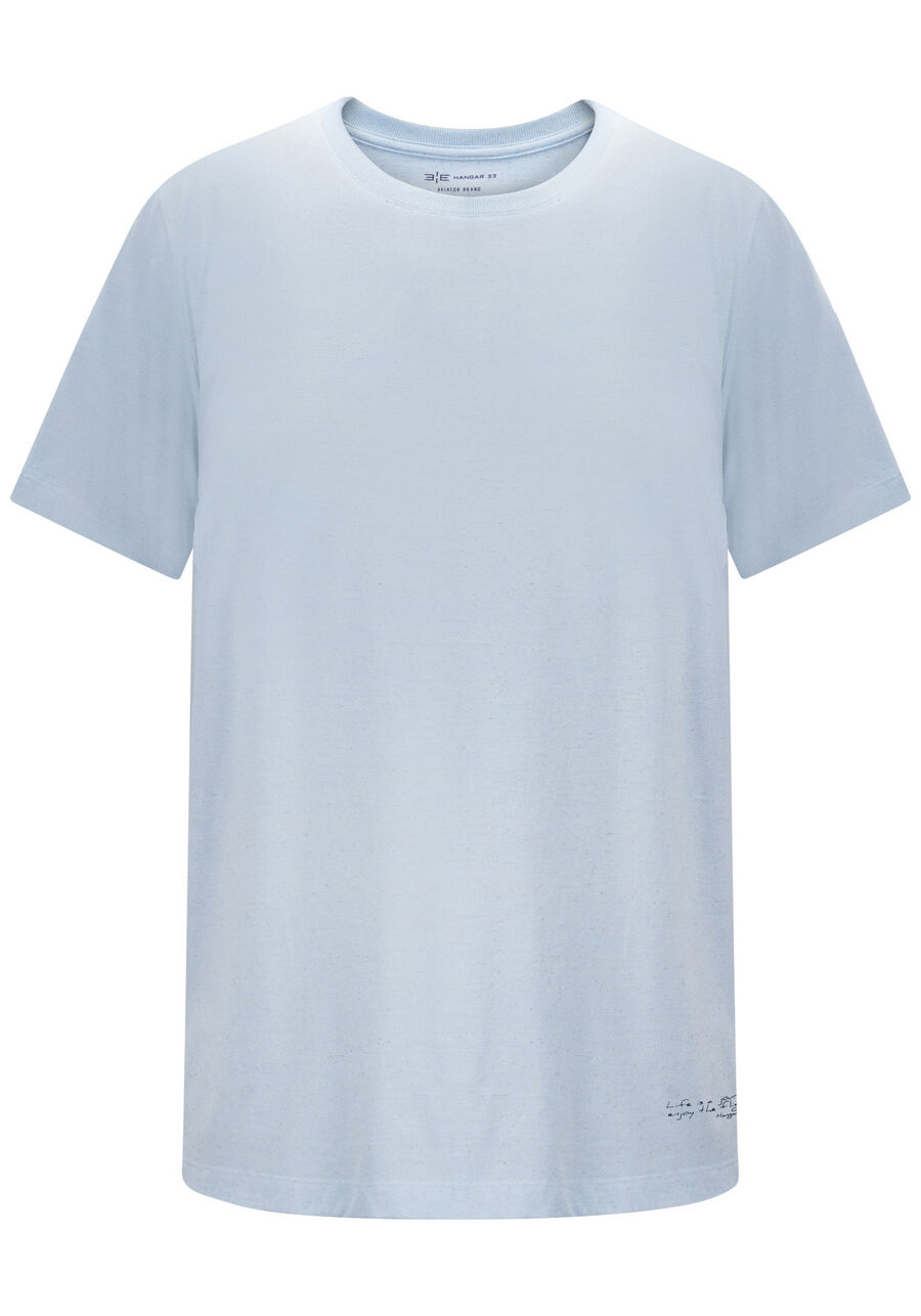 Camiseta Masculina Big & Tall em Malha Linho, AZUL ARTICO. Camiseta Masculina Big & Tall em Malha Linho, AZUL ARTICO, large.