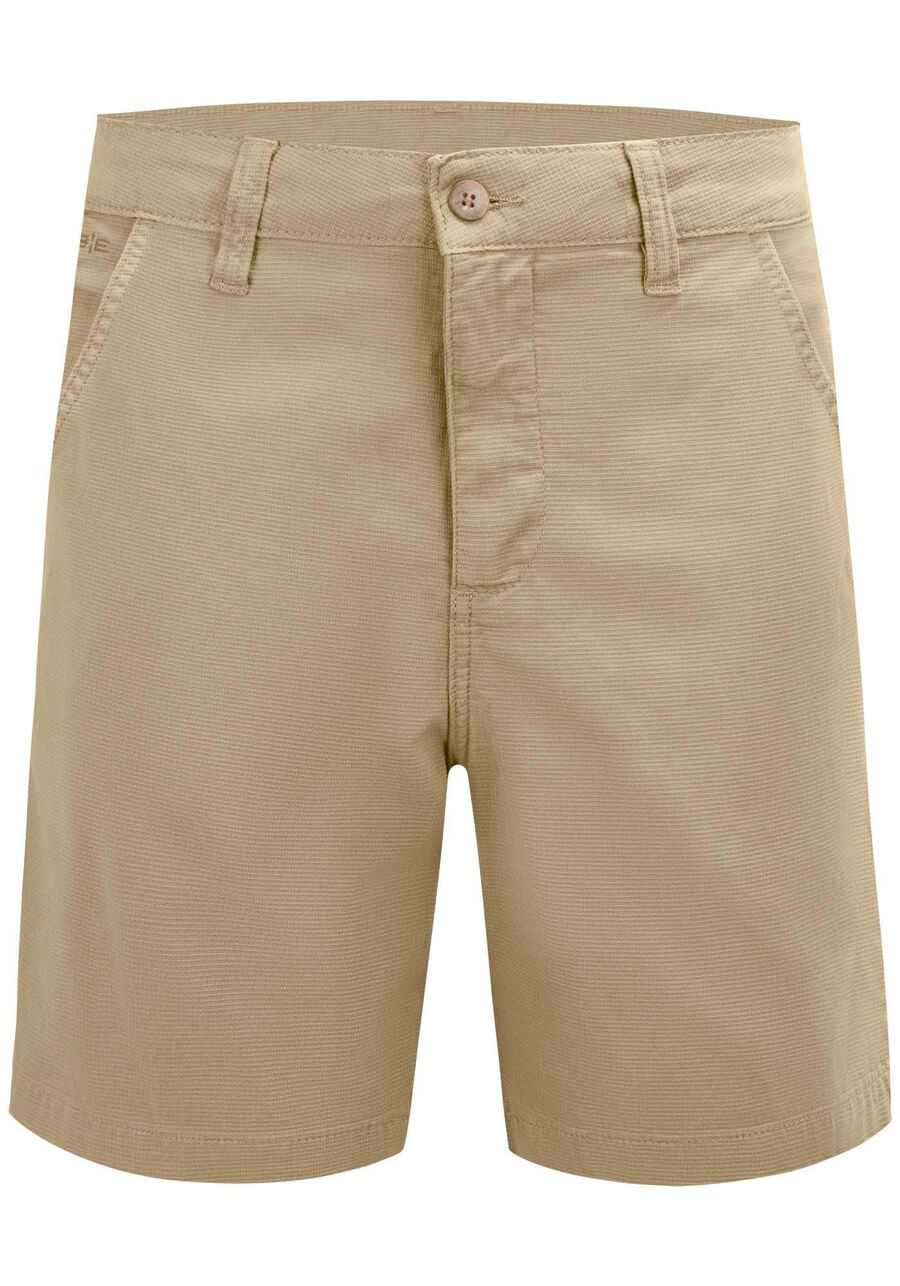 Shorts Reto Masculino Em Sarja Texturizada Com Elastano, CAQUI RAIZ. Shorts Reto Masculino Em Sarja Texturizada Com Elastano, CAQUI RAIZ, large.