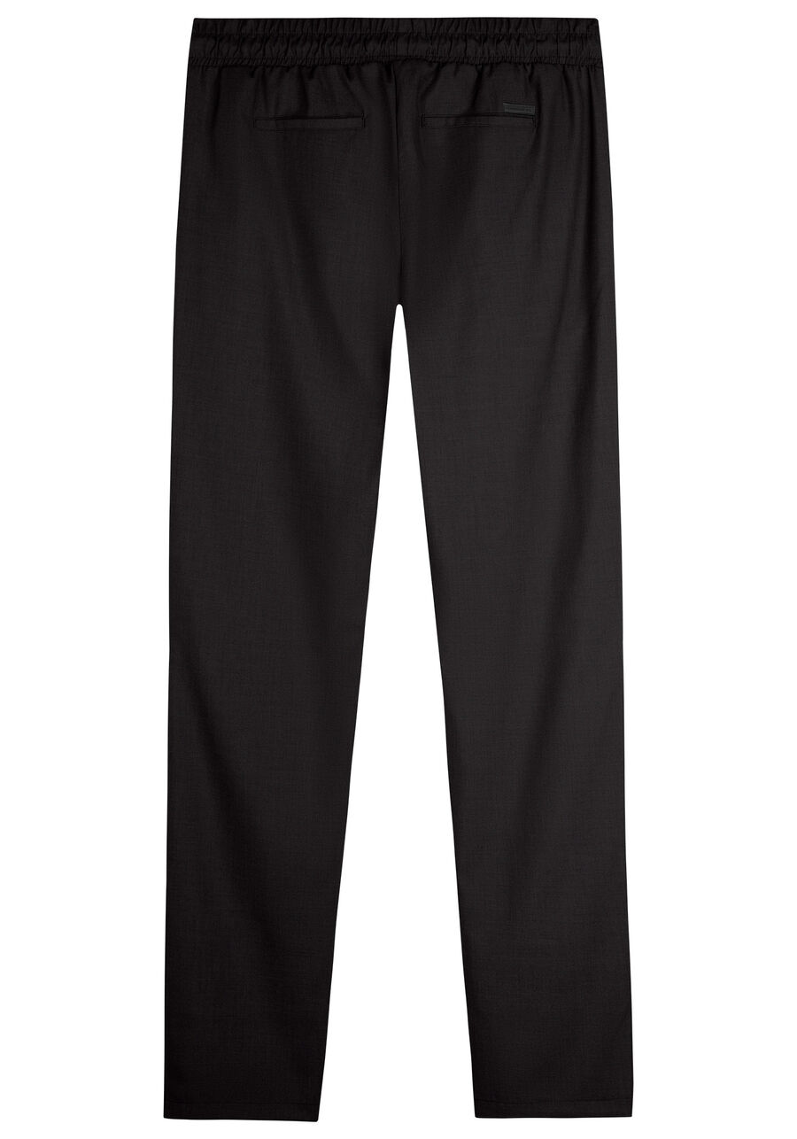 Calça Masculina Reta em Tecido Alfaiataria, PRETO REATIVO. Calça Masculina Reta em Tecido Alfaiataria, PRETO REATIVO, large.