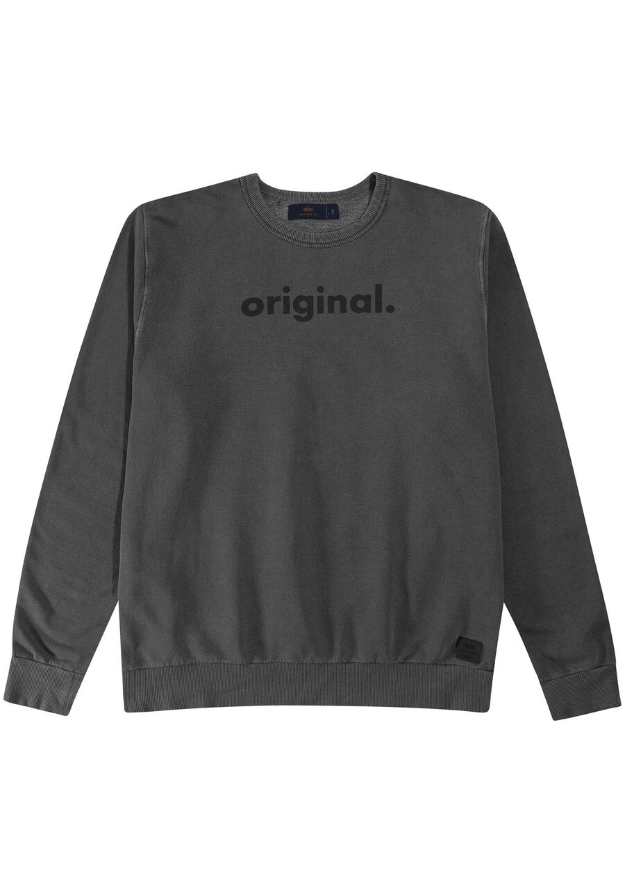 Blusão em Moletom com Estampa Lettering, PRETO REATIVO. Blusão em Moletom com Estampa Lettering, PRETO REATIVO, large.