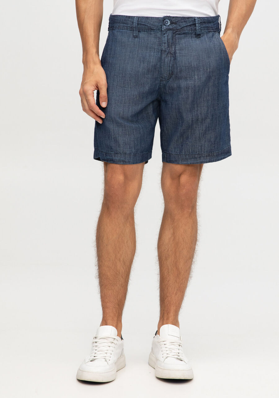Shorts Jeans Masculino Reto, JEANS. Shorts Jeans Masculino Reto, JEANS, large.