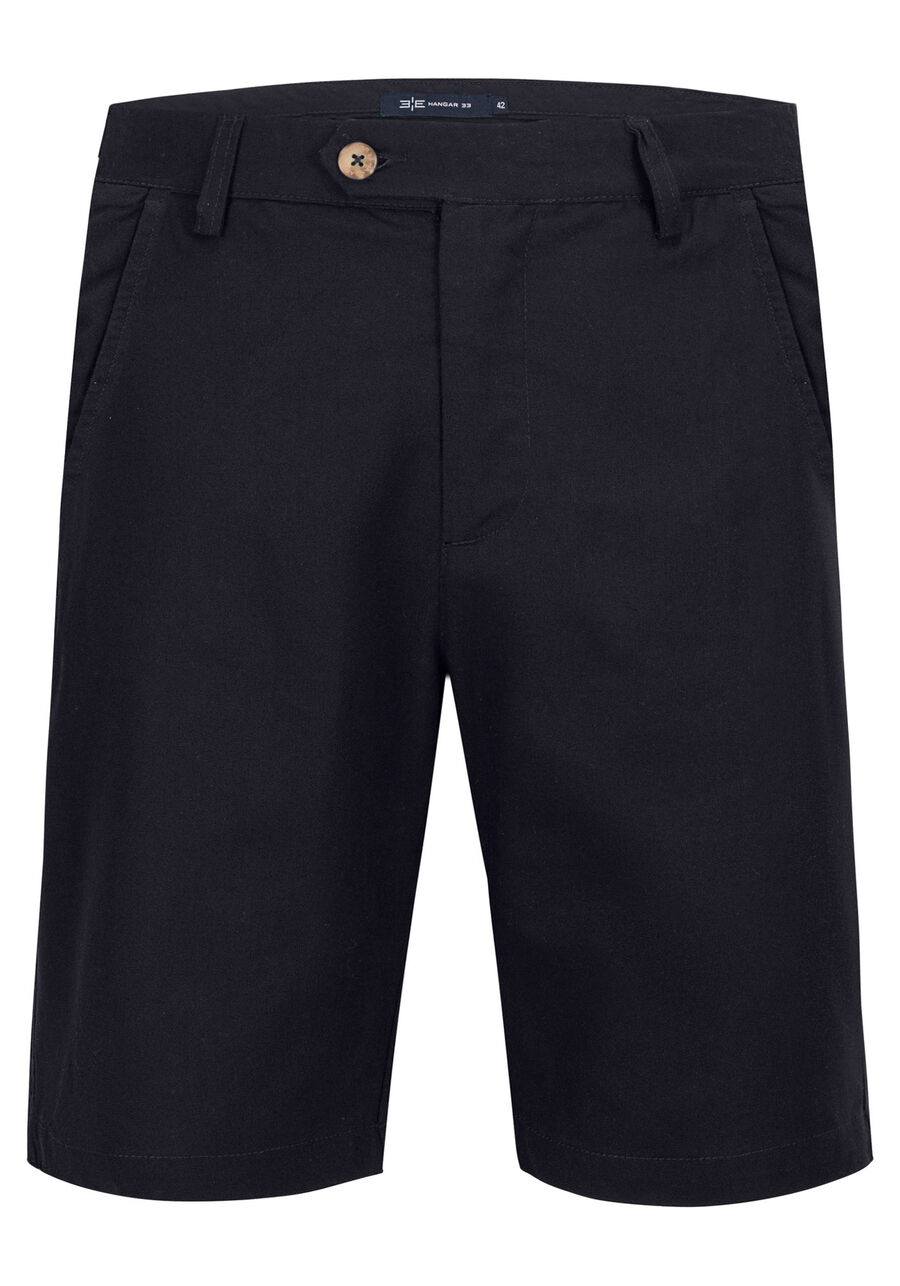 Bermuda Com Bolsos Em Tecido Com Linho, MARINHO IMPERIO. Bermuda Com Bolsos Em Tecido Com Linho, MARINHO IMPERIO, large.