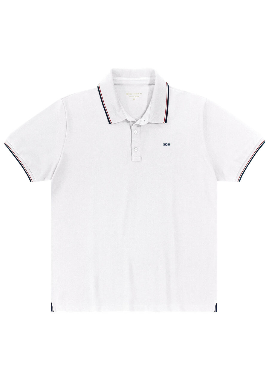 Camisa Polo Masculina Clássica Big & Tall, BRANCO. Camisa Polo Masculina Clássica Big & Tall, BRANCO, large.