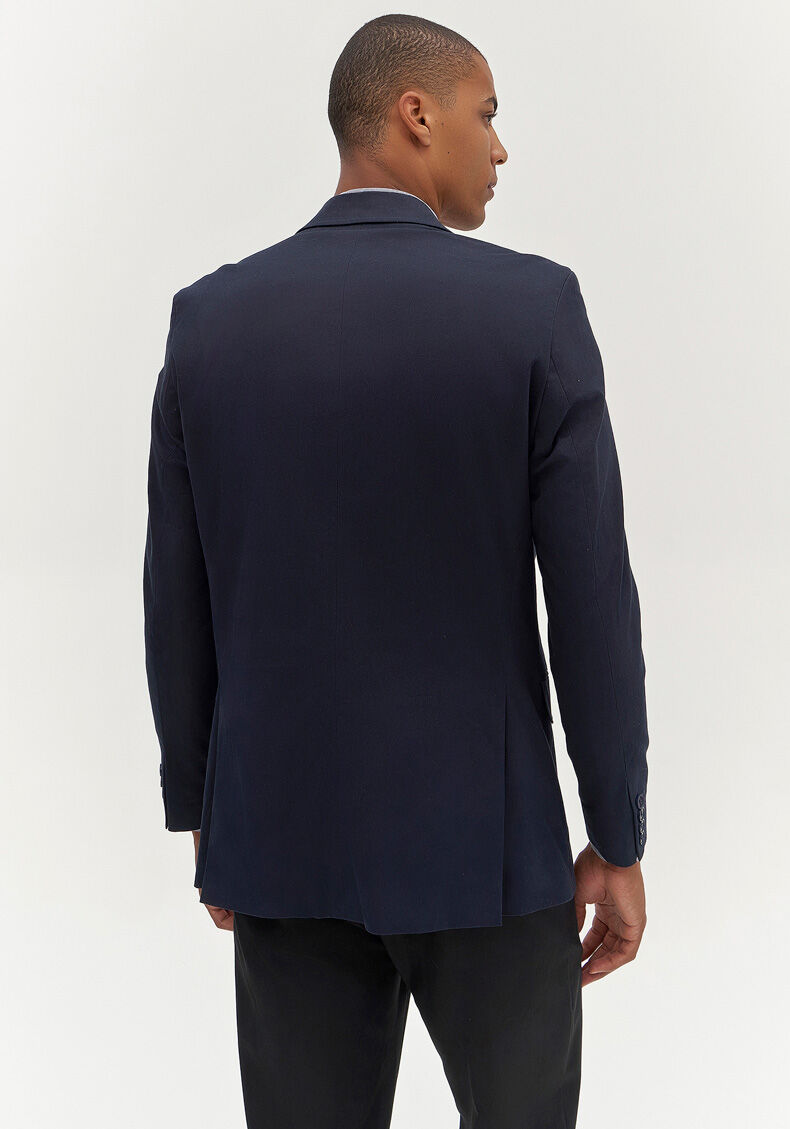 Blazer Social Comfort Em Sarja Com Elastano, MARINHO ACTION, large.