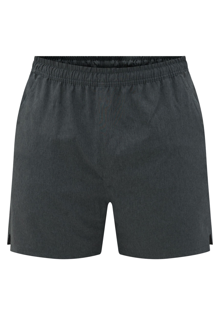 Shorts Com Bolsos E Cós Elástico Em Tecido Plano, PRETO REATIVO. Shorts Com Bolsos E Cós Elástico Em Tecido Plano, PRETO REATIVO, large.