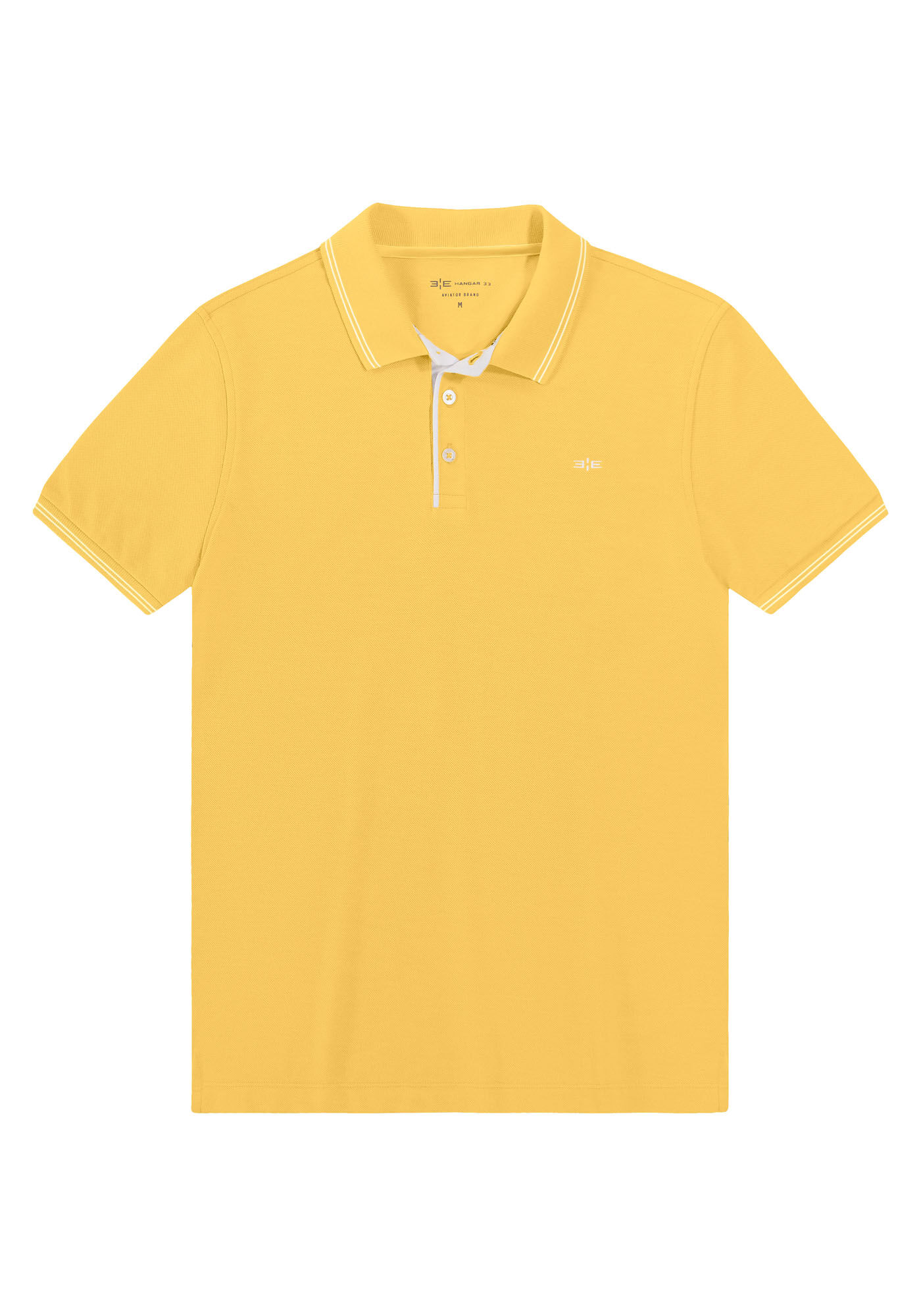 Camisa Polo Masculina em Malha Piquet, AMARELO GAUDI, large.