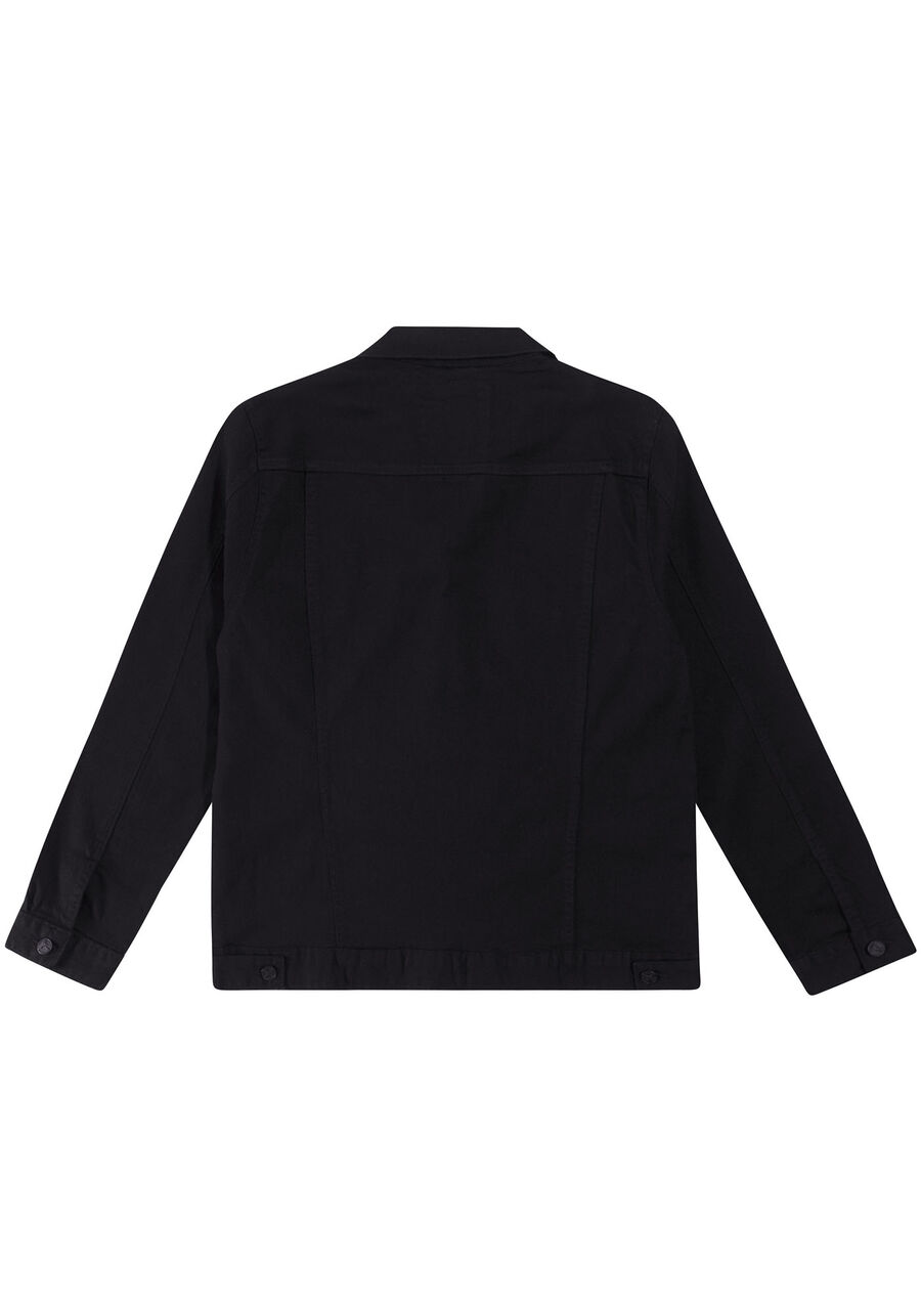 Jaqueta Sarja Não Desbota com Bolso Interno, PRETO REATIVO. Jaqueta Sarja Não Desbota com Bolso Interno, PRETO REATIVO, large.