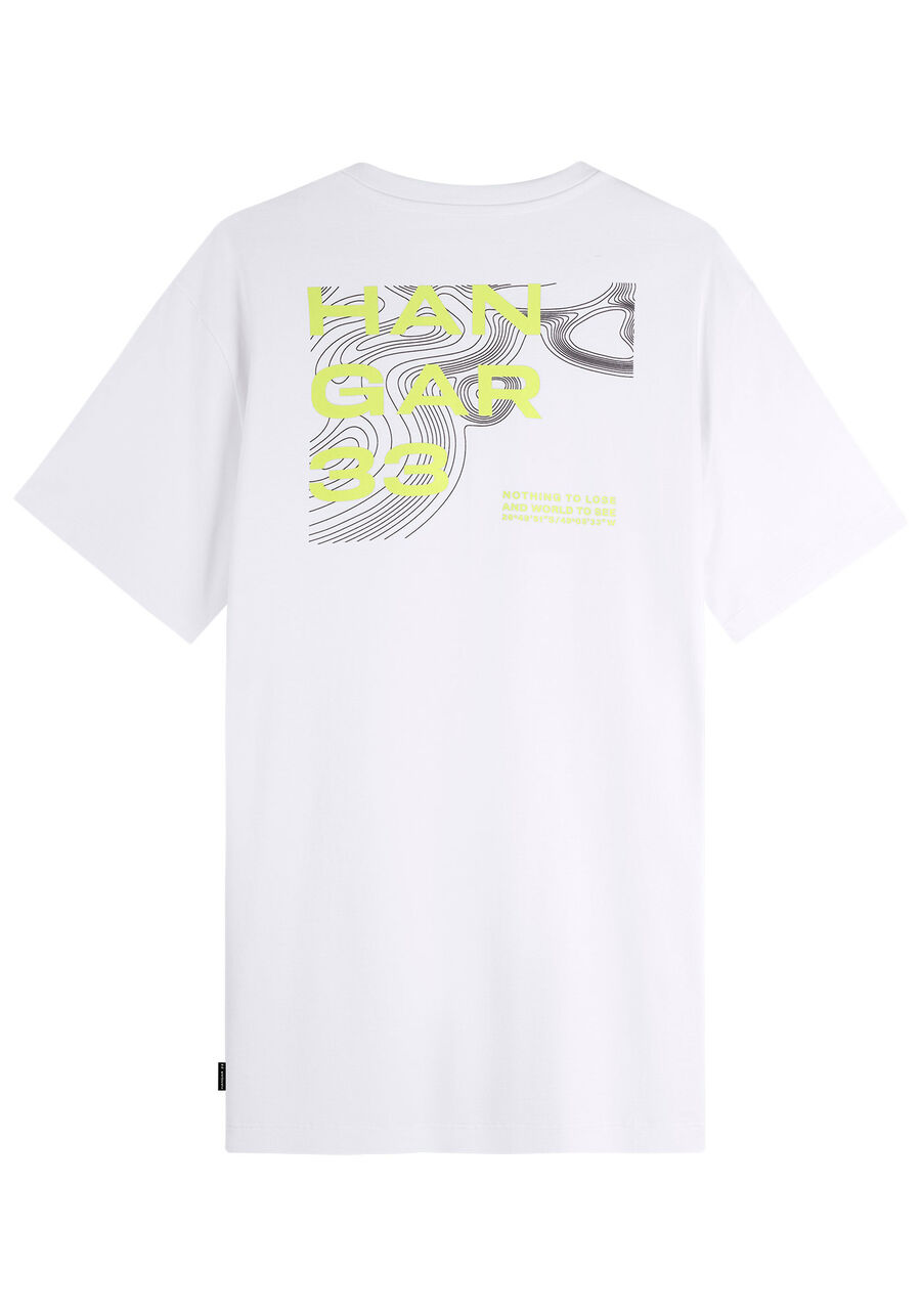 Camiseta Masculina em Malha com Estampa Costas, BRANCO. Camiseta Masculina em Malha com Estampa Costas, BRANCO, large.