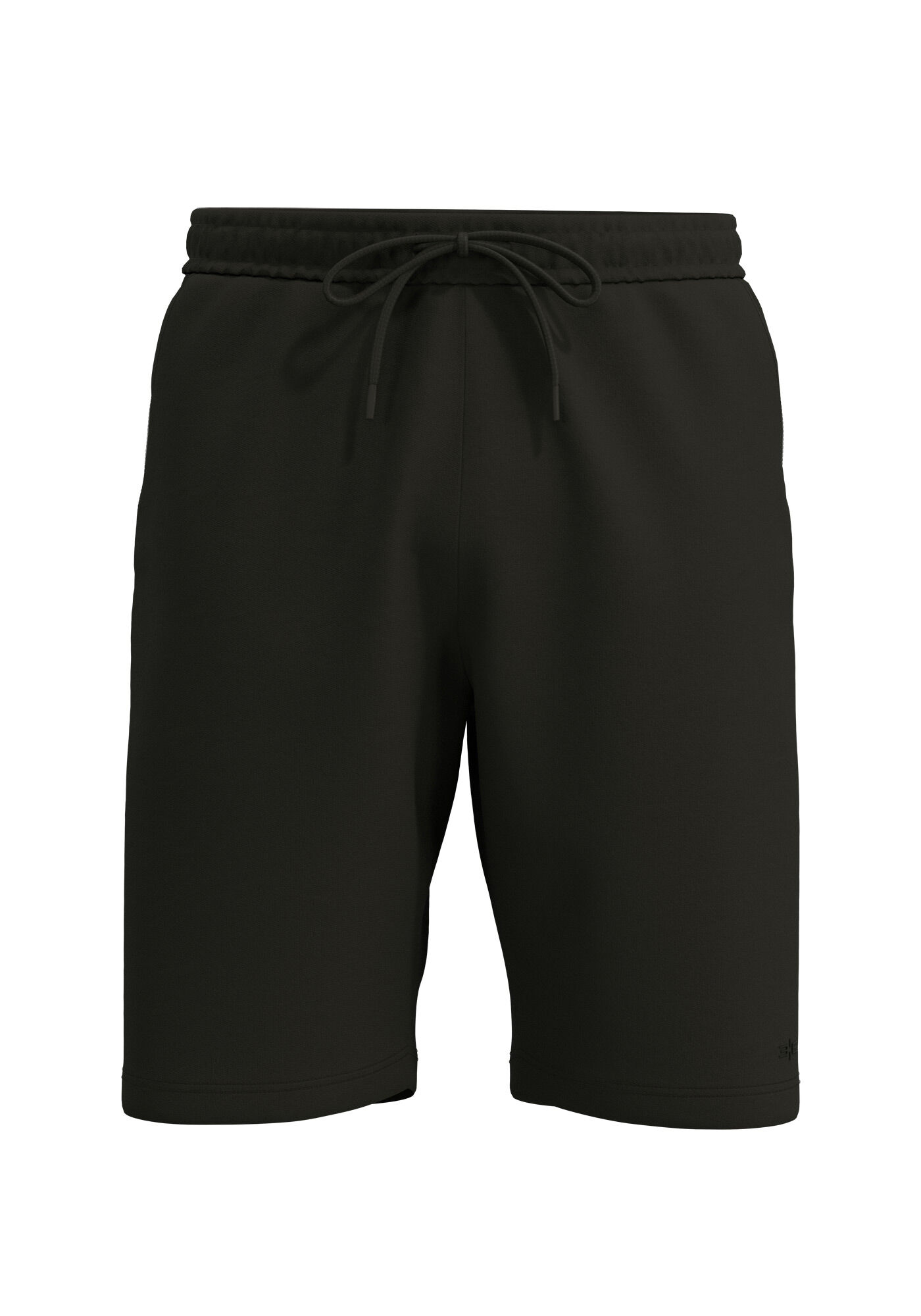 Bermuda De Moletom Sem Felpa Com Cadar&ccedil;o E Bolsos, PRETO, large.