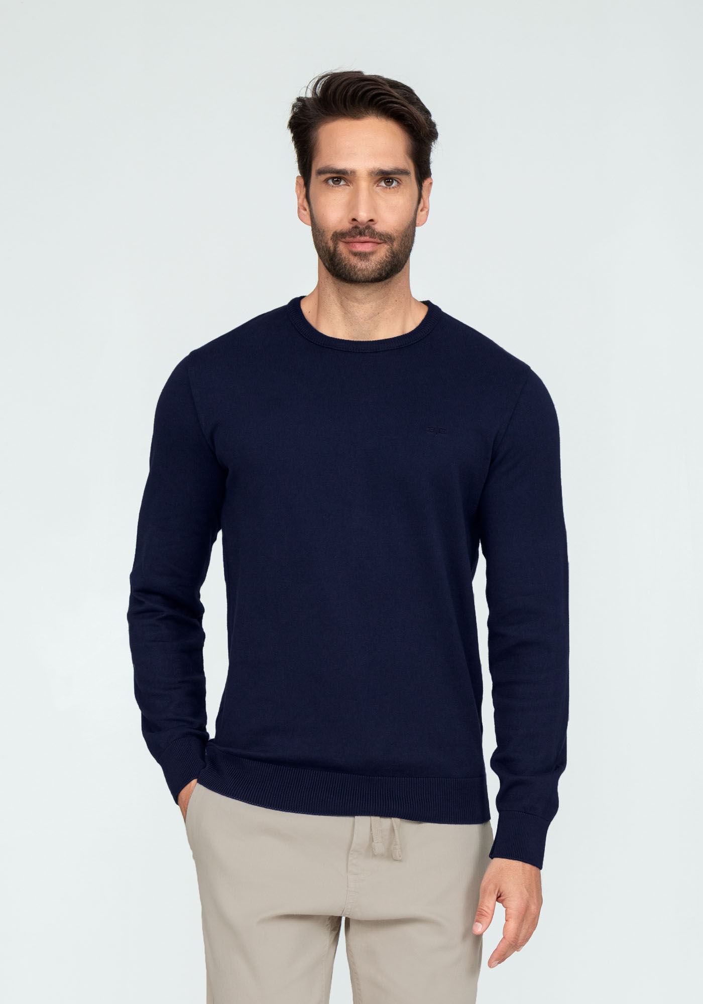 Blus&atilde;o Masculino em Tric&ocirc;, MARINHO ACTION, large.