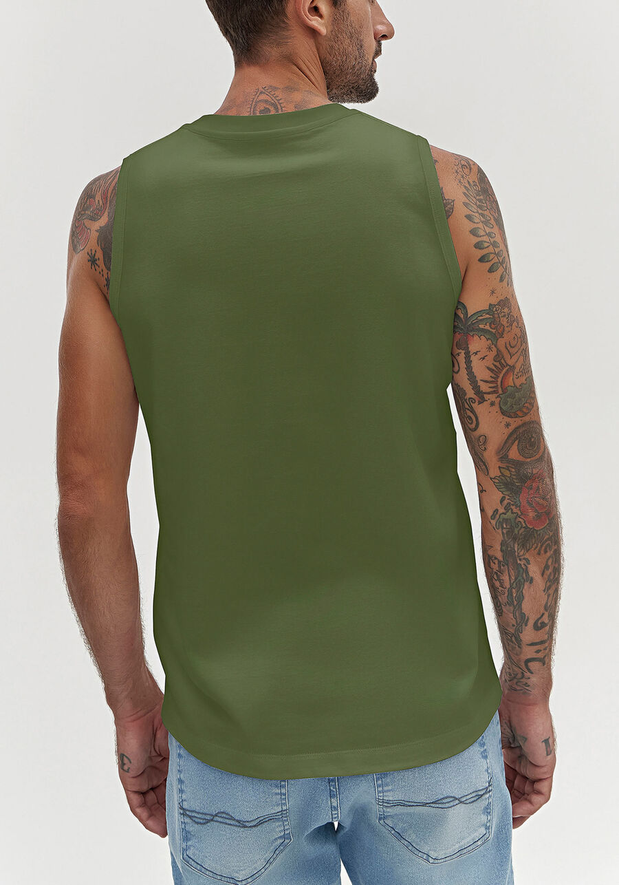 Regata Colors Em Meia Malha De Algodão Responsável, VERDE MOVIMENTO. Regata Colors Em Meia Malha De Algodão Responsável, VERDE MOVIMENTO, large.