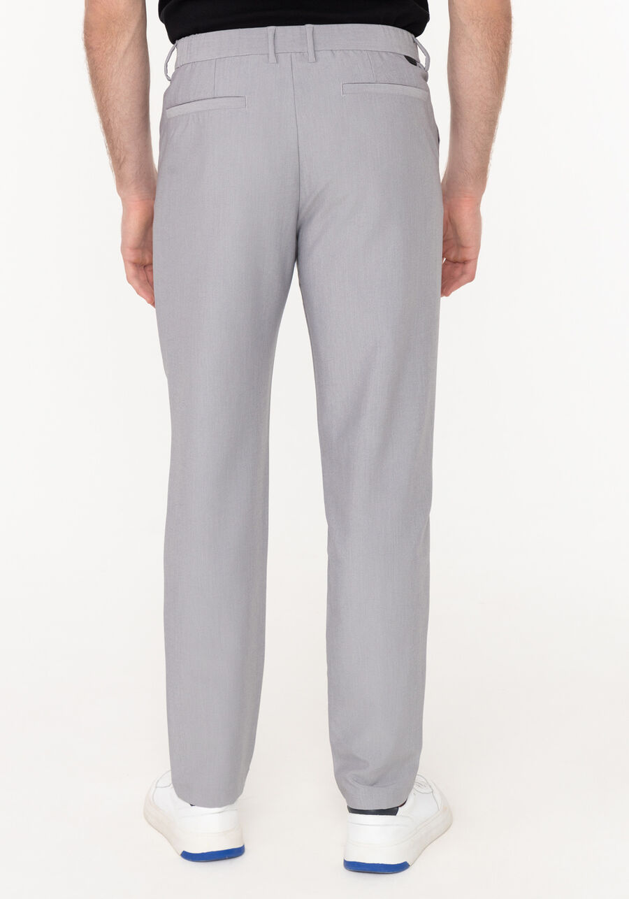 Calça Masculina Com Bolsos E Passantes, MESCLA MEDIO. Calça Masculina Com Bolsos E Passantes, MESCLA MEDIO, large.