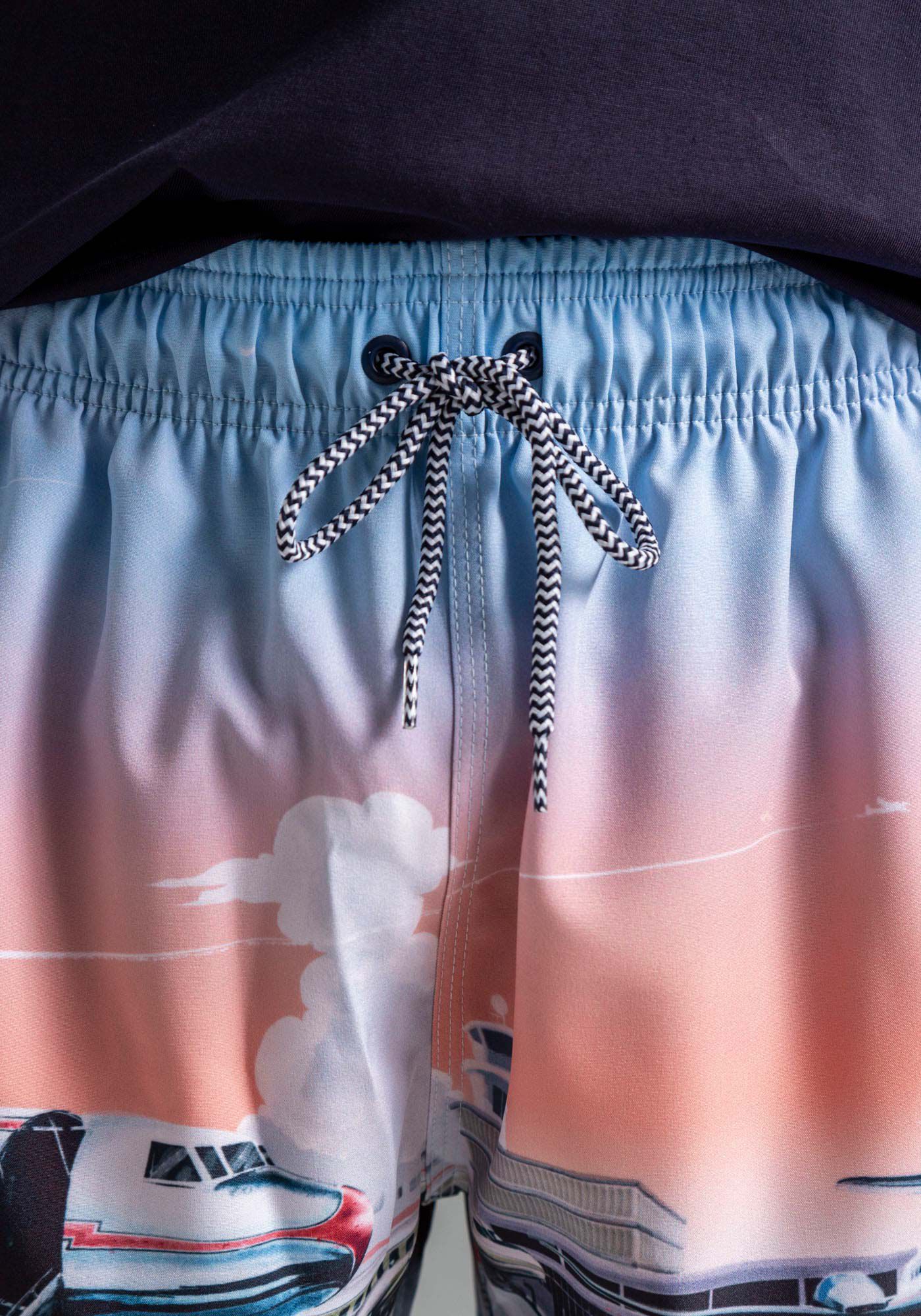 Shorts Masculino em Tecido Plano Estampado, MARINHO ACTION, large.