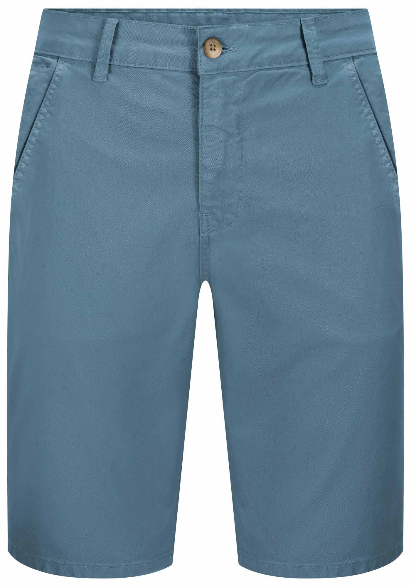 Bermuda Reta Radial Com Bolsos Em Sarja De Alfaiataria, AZUL PARAISO, large.