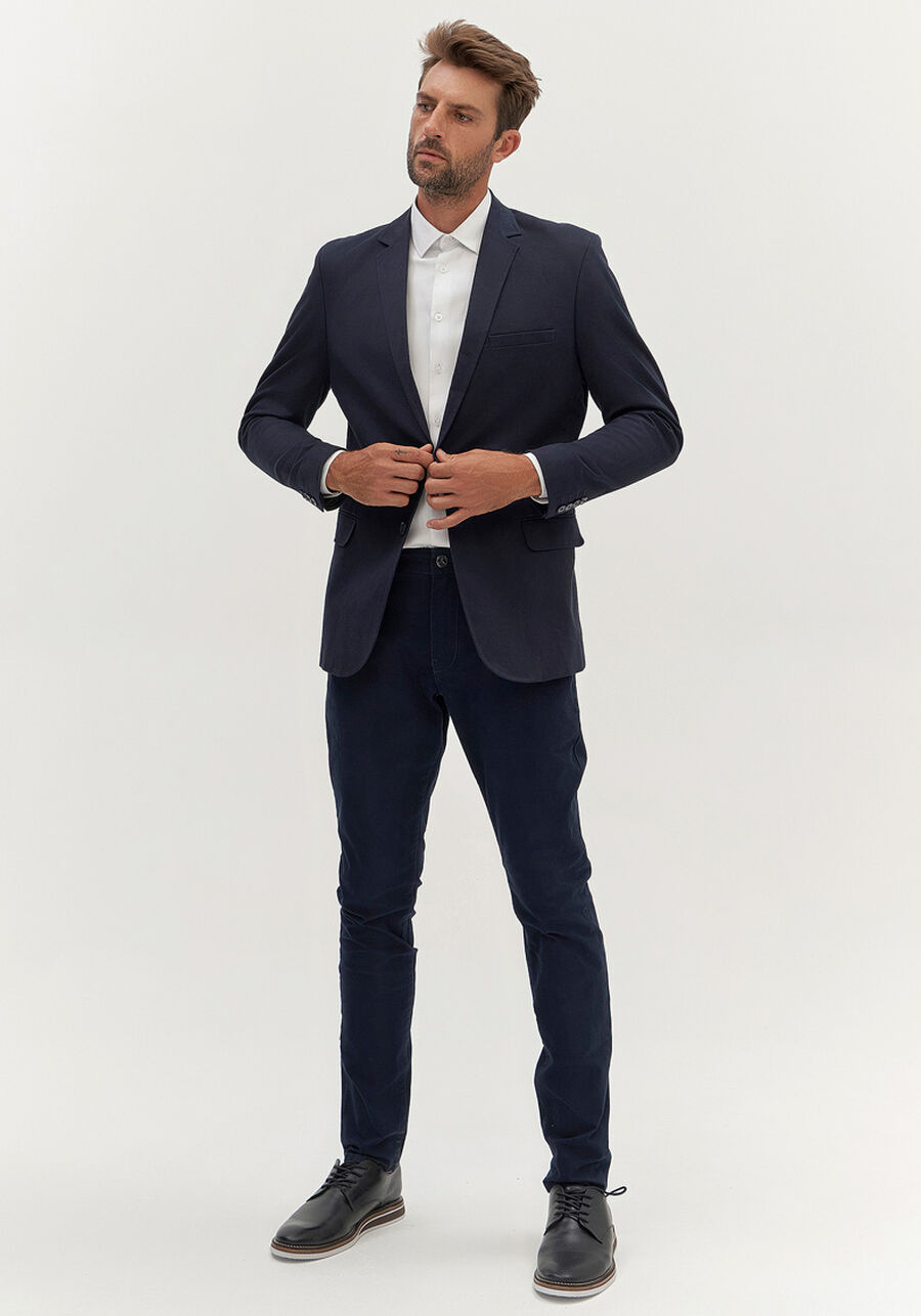 Camisa Masculina Slim Fit Maquinetada, BRANCO. Camisa Masculina Slim Fit Maquinetada, BRANCO, large.