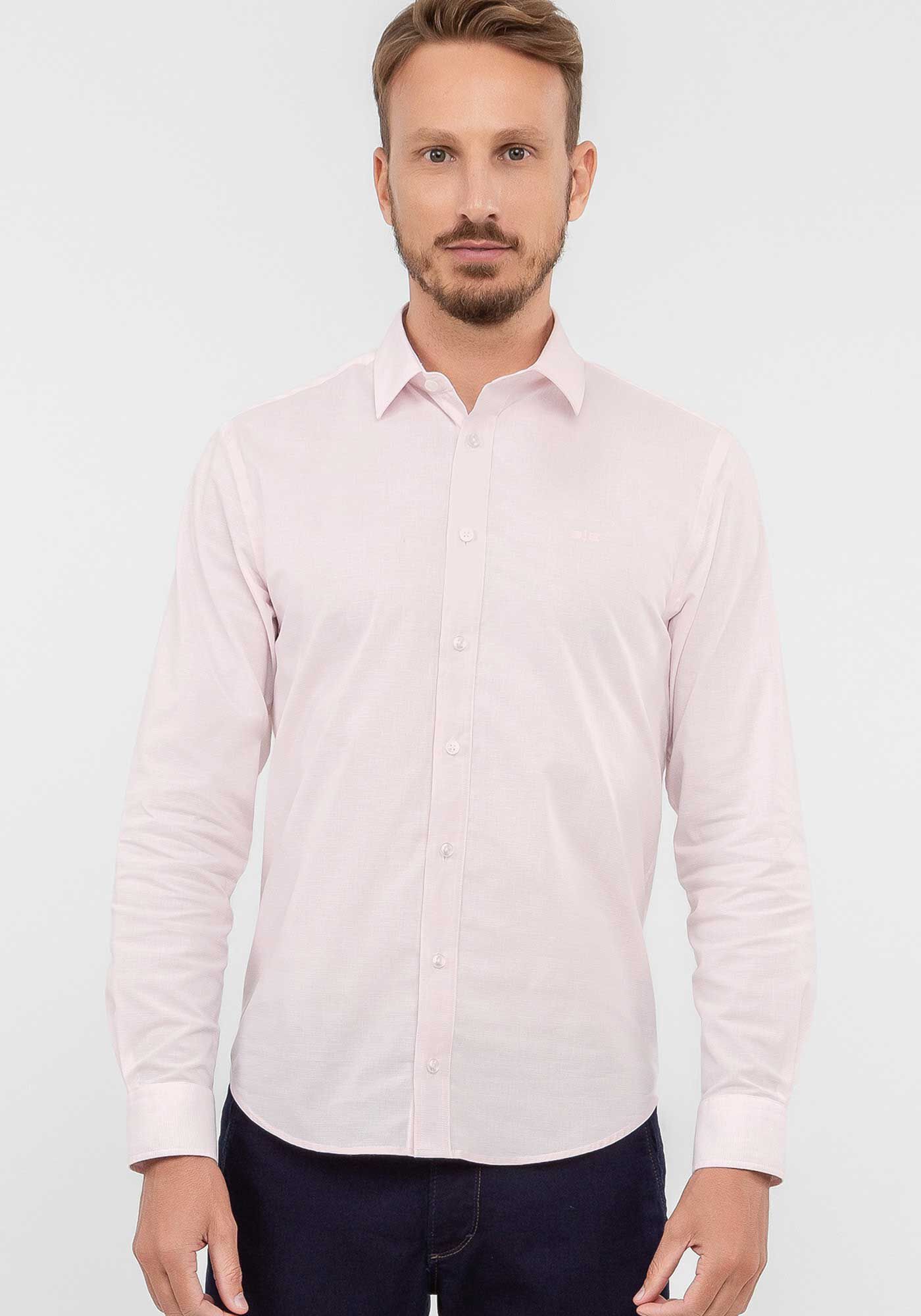 Camisa de linho masculina slim fit store