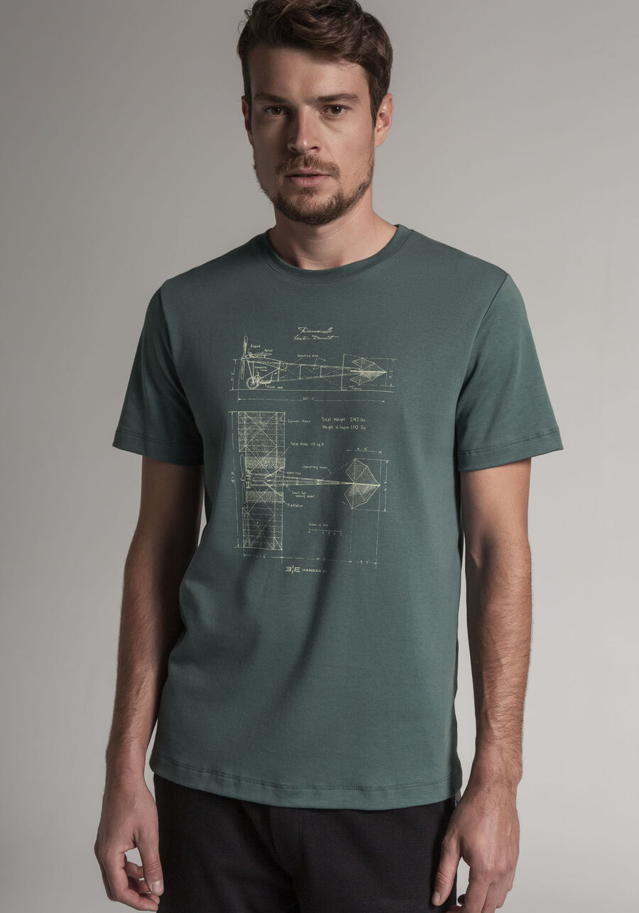 Camiseta Masculina Especial Santos Dumont, VERDE LIVE. Camiseta Masculina Especial Santos Dumont, VERDE LIVE, large.