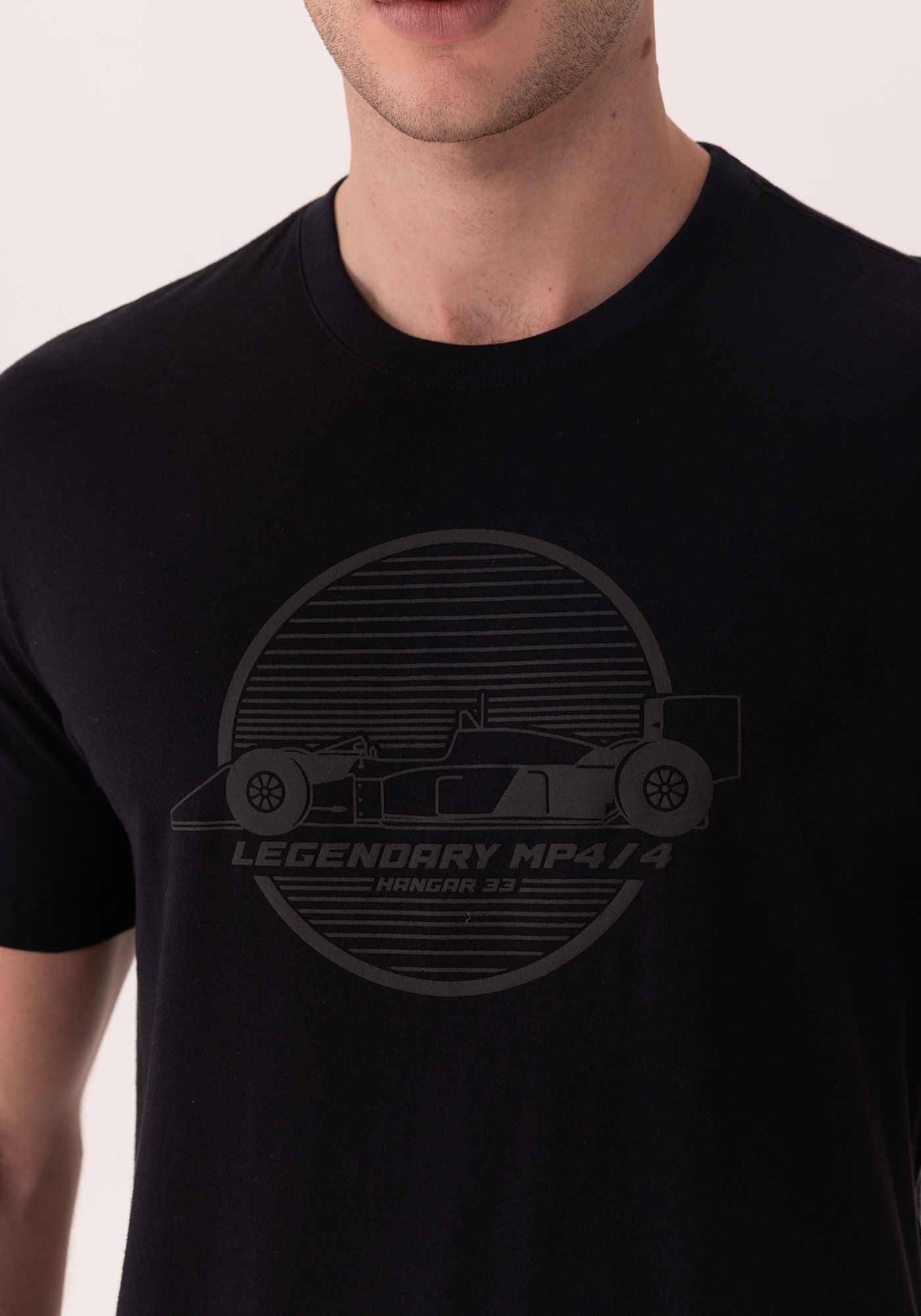 Camiseta De Algod&atilde;o Respons&aacute;vel Com Mangas Curtas, PRETO, large.