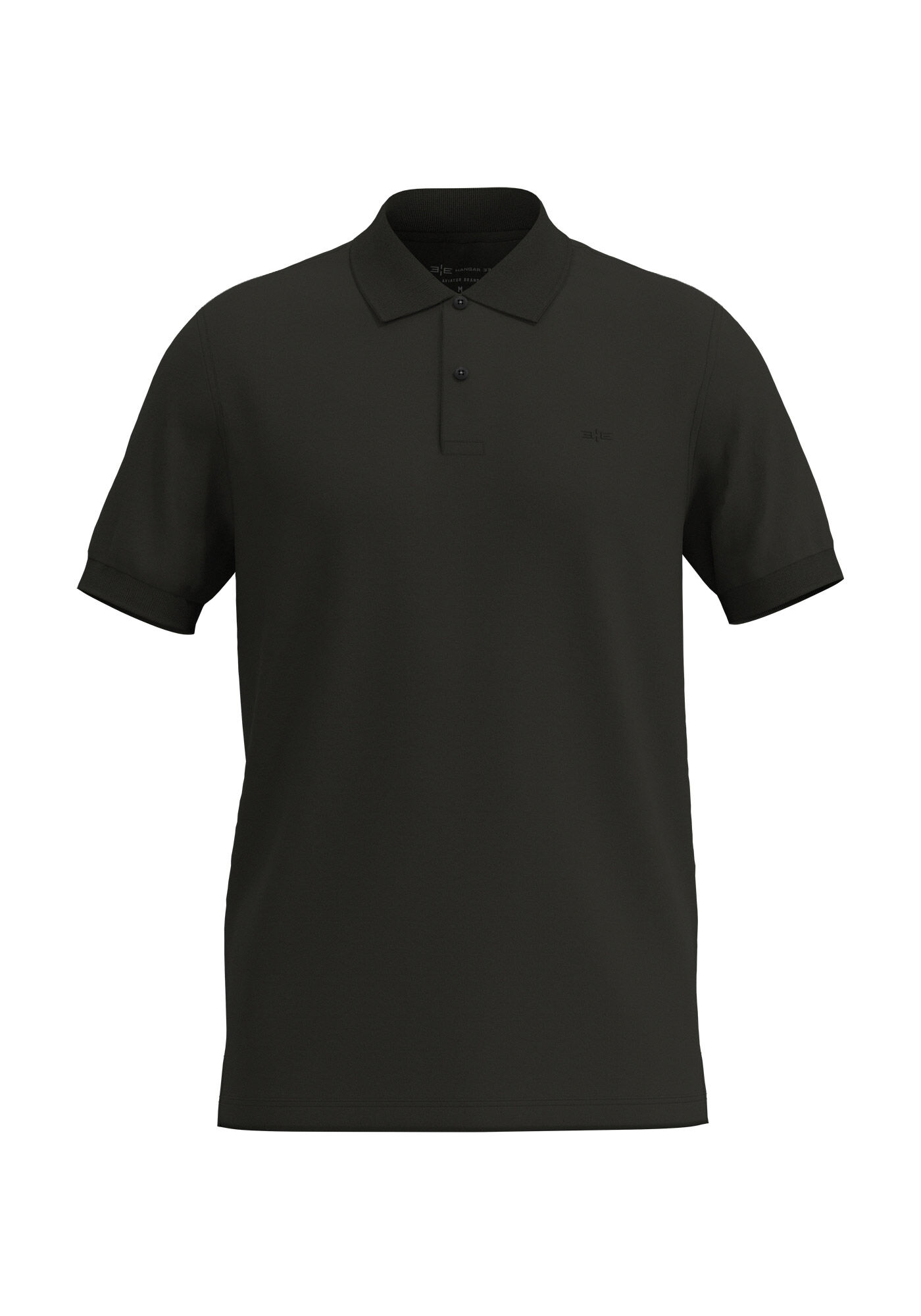 Camisa Polo Colors De Mangas Curtas Em Meia Malha De Algod&atilde;o, PRETO REATIVO, large.