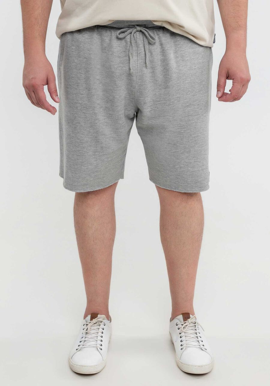Bermuda em Moletom com bolso Big e Tall, MESCLA MEDIO. Bermuda em Moletom com bolso Big e Tall, MESCLA MEDIO, large.