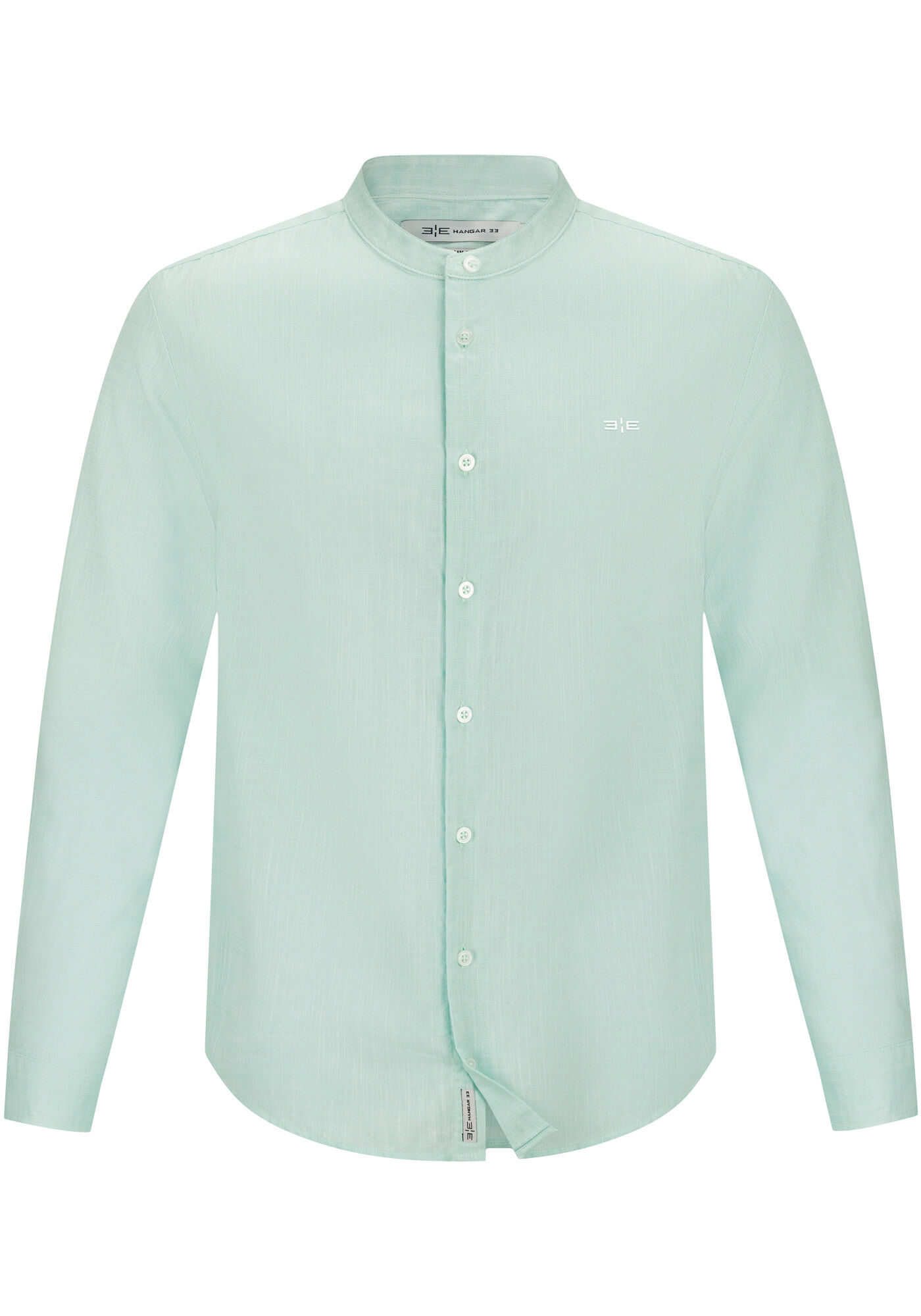 Camisa Masculina Gola Padre Slim Fit em Tecido Flam&ecirc;, AZUL BORA BORA, large.