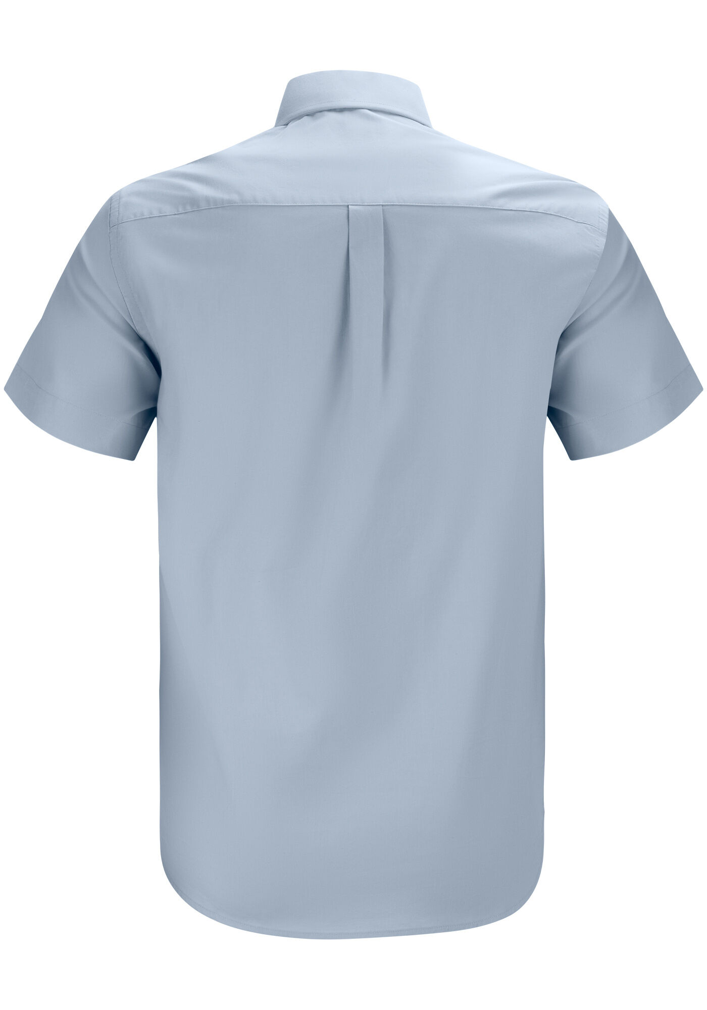 Camisa Comfort De Mangas Curtas Com Bolso Funcional Bordado, AZUL, large.