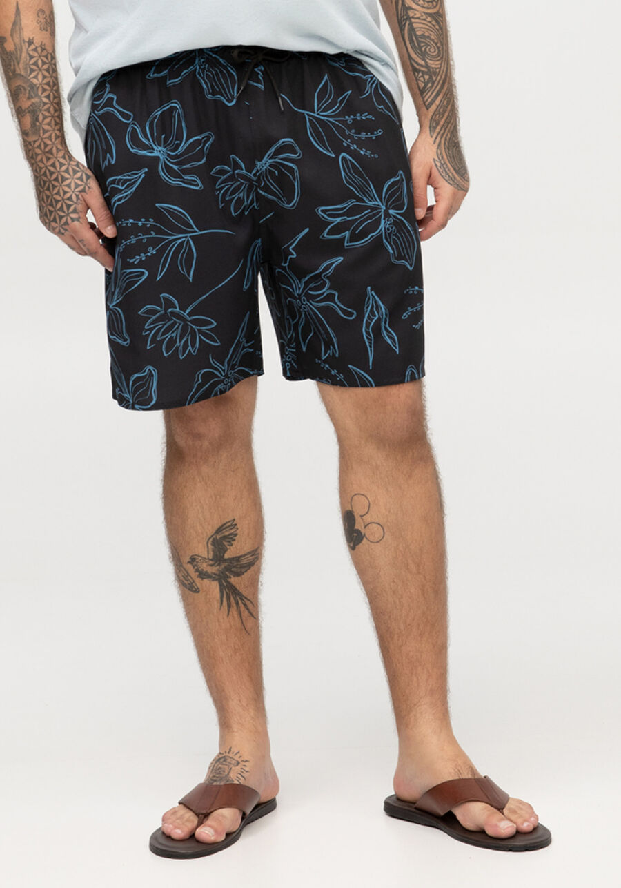 Shorts Masculino em Tecido Plano Estampado, MARINHO ACTION. Shorts Masculino em Tecido Plano Estampado, MARINHO ACTION, large.