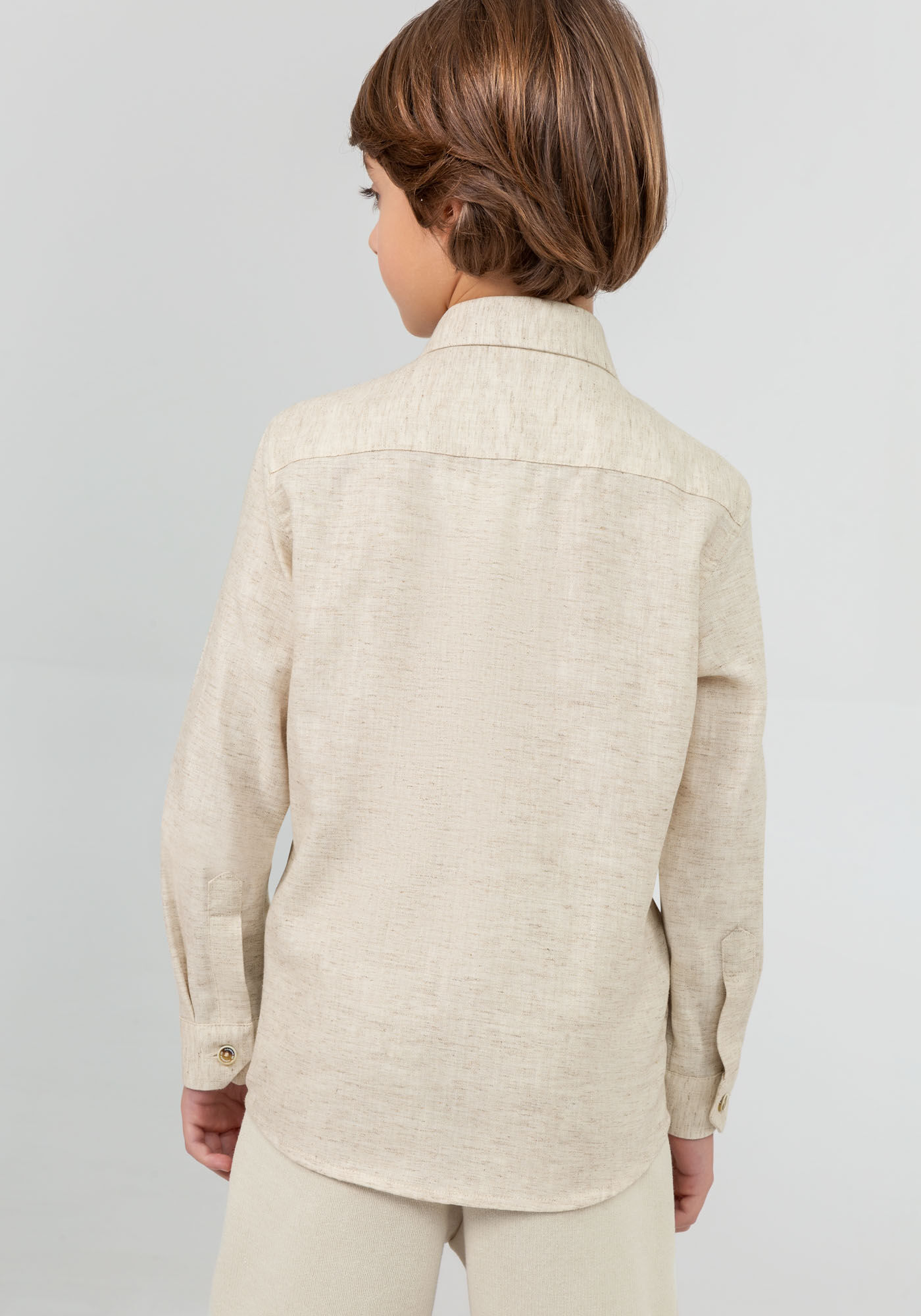 Camisa Infantil Menino em Linho Tal Pai Tal Filho, BRANCO OFF WHITE, large.