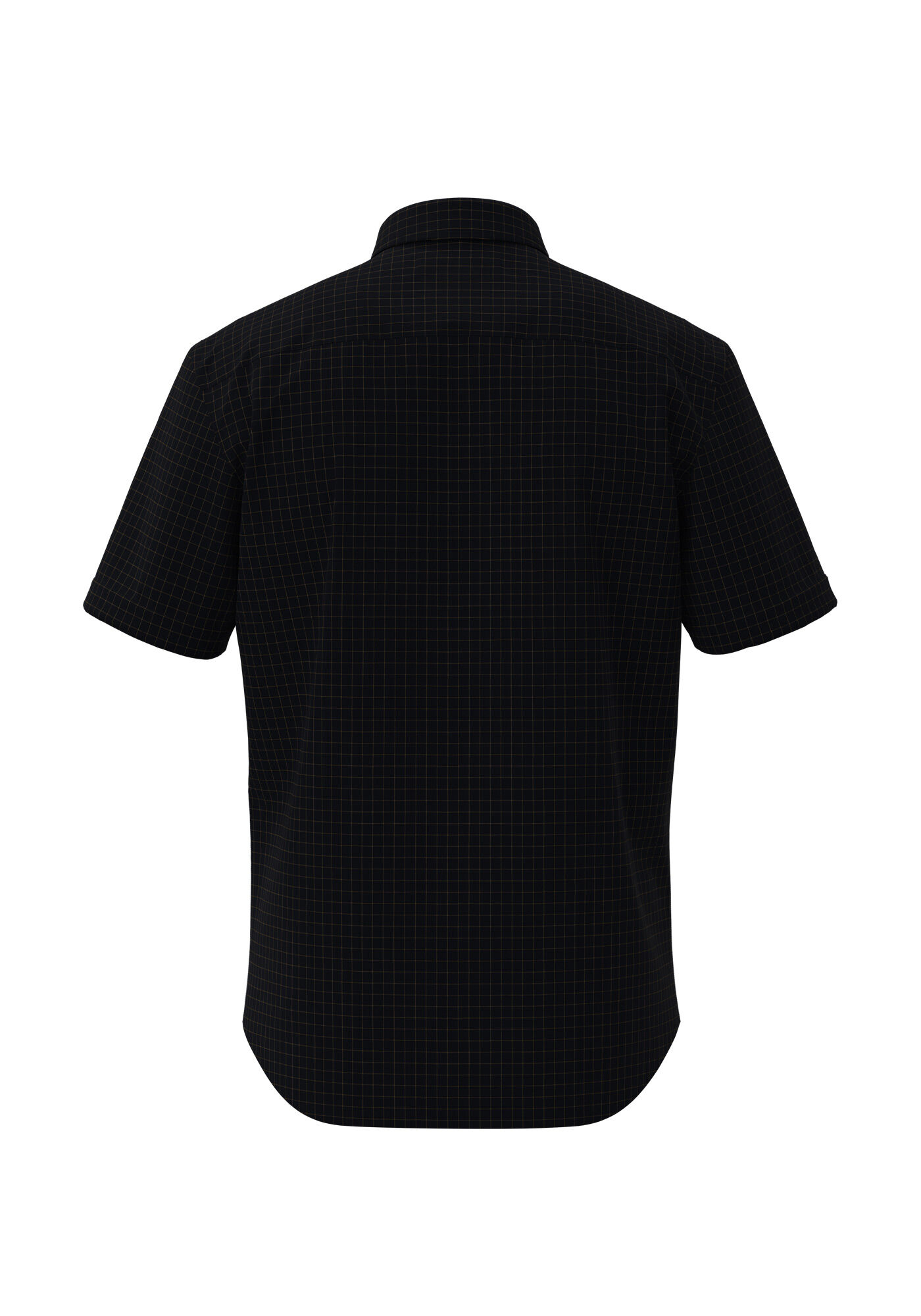 Camisa Masculina De Mangas Curtas Slim Fit Em Tecido Plano, MARINHO, large.