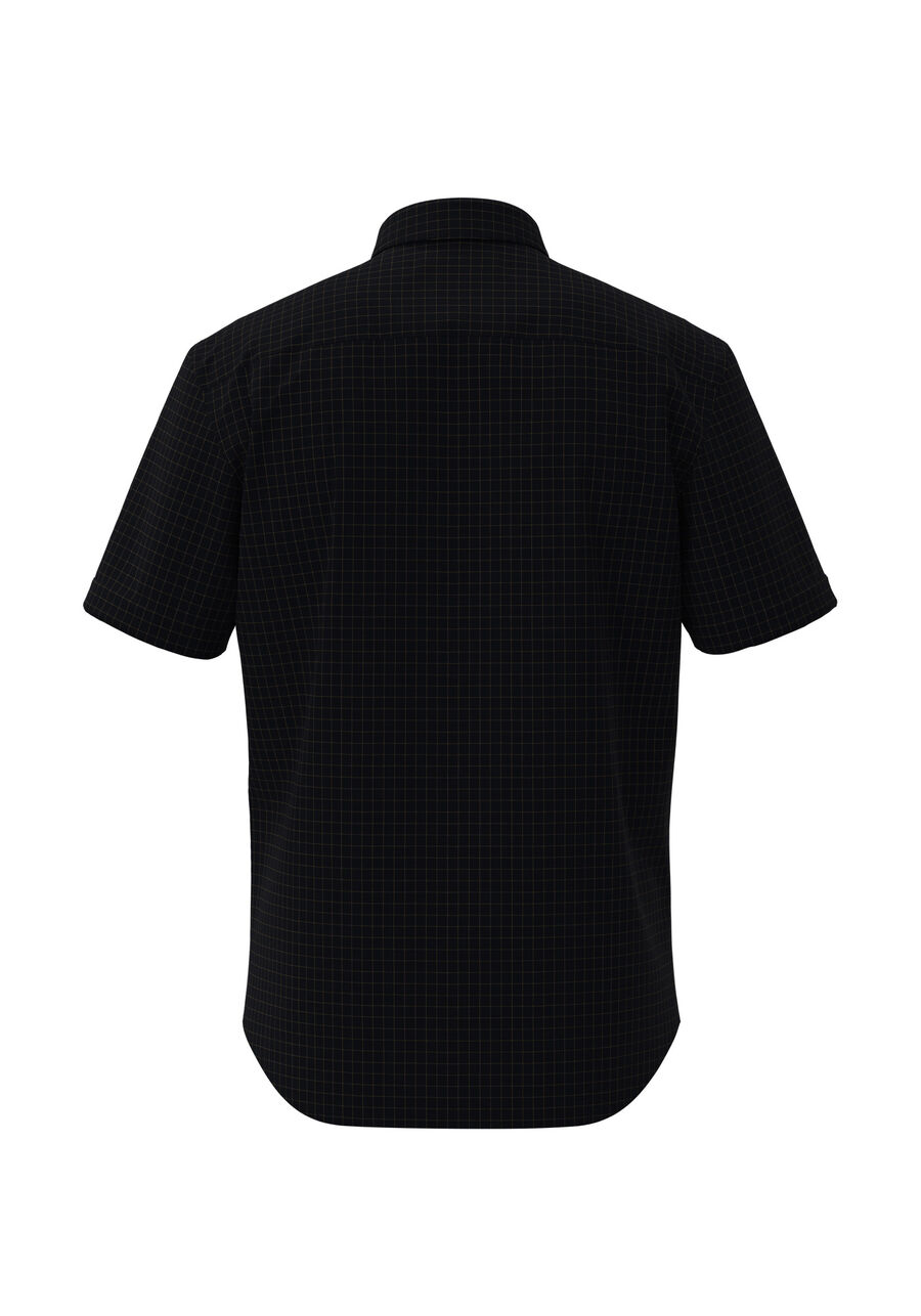 Camisa Masculina De Mangas Curtas Slim Fit Em Tecido Plano, MARINHO. Camisa Masculina De Mangas Curtas Slim Fit Em Tecido Plano, MARINHO, large.