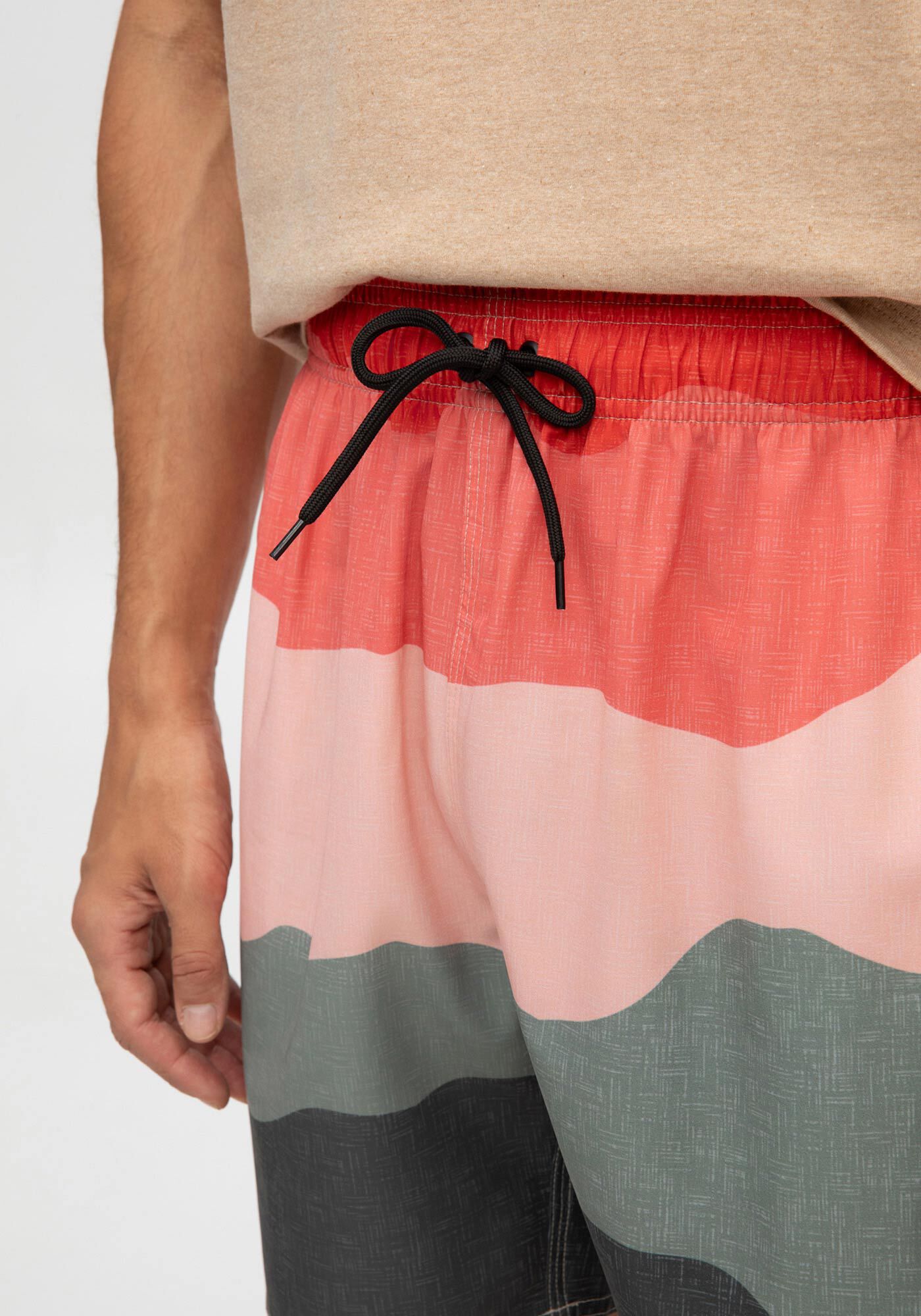 Shorts Tecido Plano Com Elastano, LARANJA GILD, large.