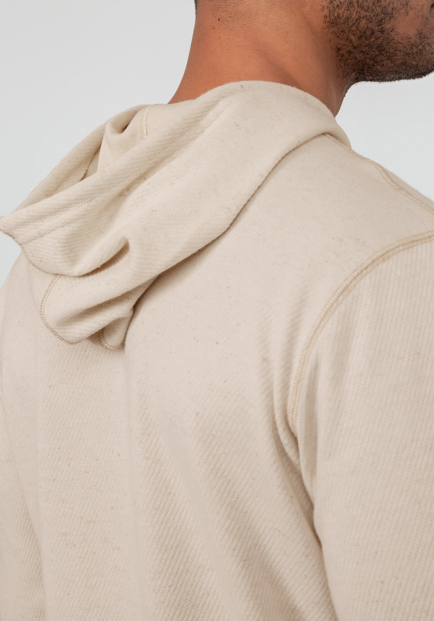 Blus&atilde;o Masculino em Moletom Linho com Capuz, BEGE SYSTEM, large.