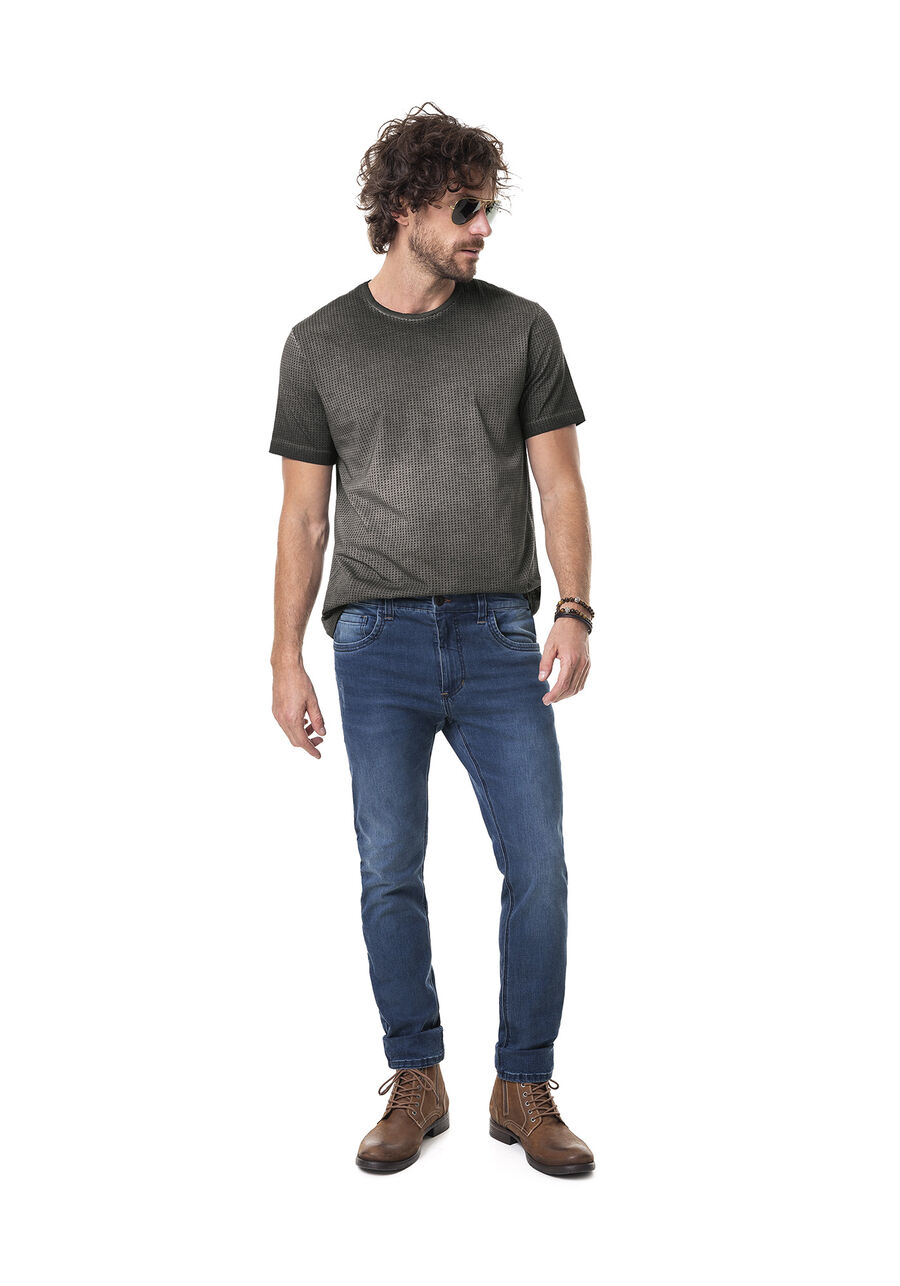 Calça com Elastano, JEANS MEDIO. Calça com Elastano, JEANS MEDIO, large.