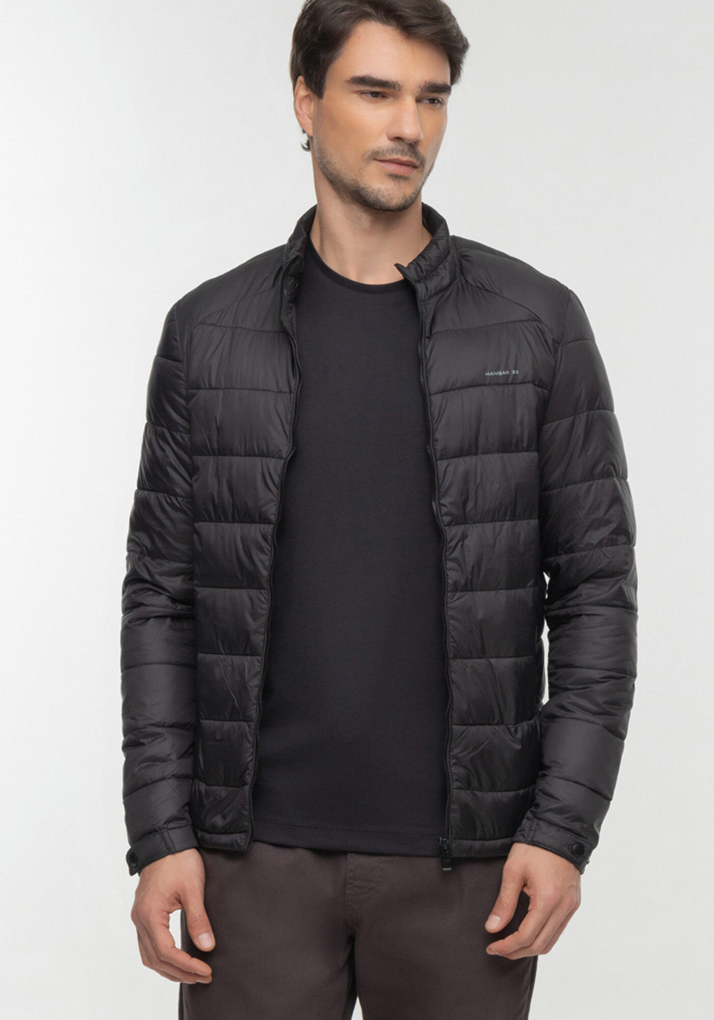 Jaqueta Puffer Em Nylon Com Z&iacute;per, , large.