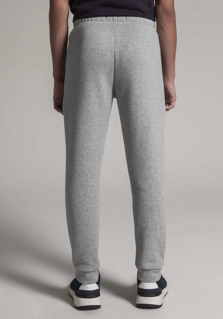 Calça Jogger Juvenil em Moletom com Detalhe Tela, MESCLA MEDIO. Calça Jogger Juvenil em Moletom com Detalhe Tela, MESCLA MEDIO, large.