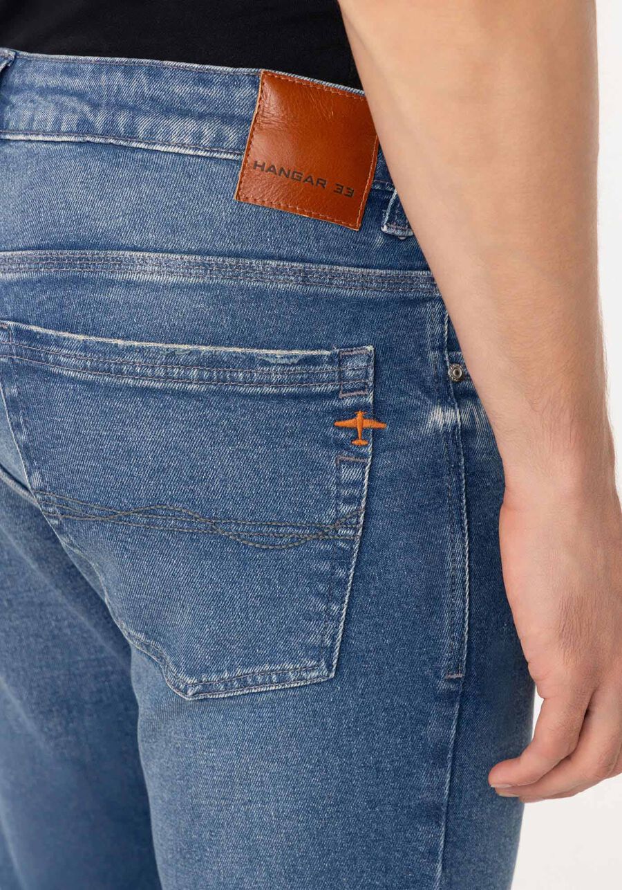 Calça Skinny Jeans Com Elastano E Bolsos Masculina, JEANS. Calça Skinny Jeans Com Elastano E Bolsos Masculina, JEANS, large.