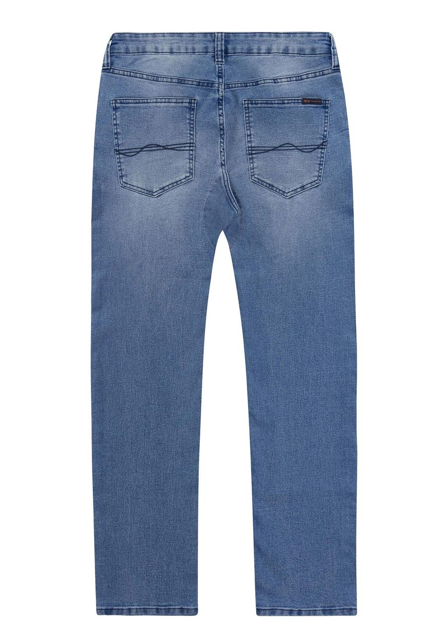 Calça Jeans Slim Antidesgaste Lavagem Média, JEANS, large.