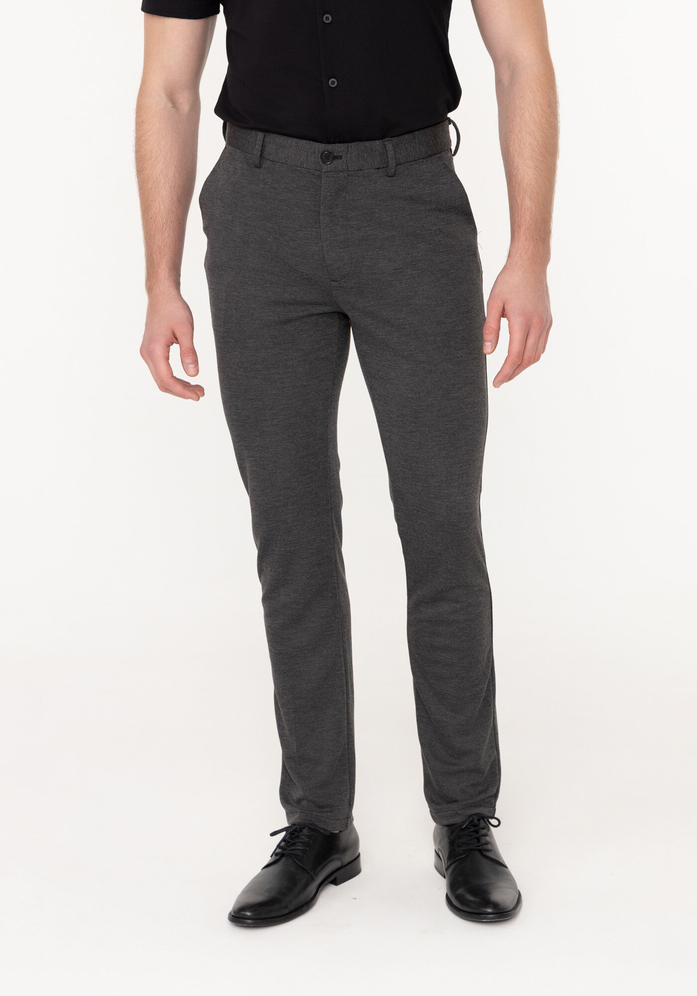 Cal&ccedil;a Com Bolsos E Passantes No C&oacute;s Em Malha Flex, PRETO REATIVO, large.