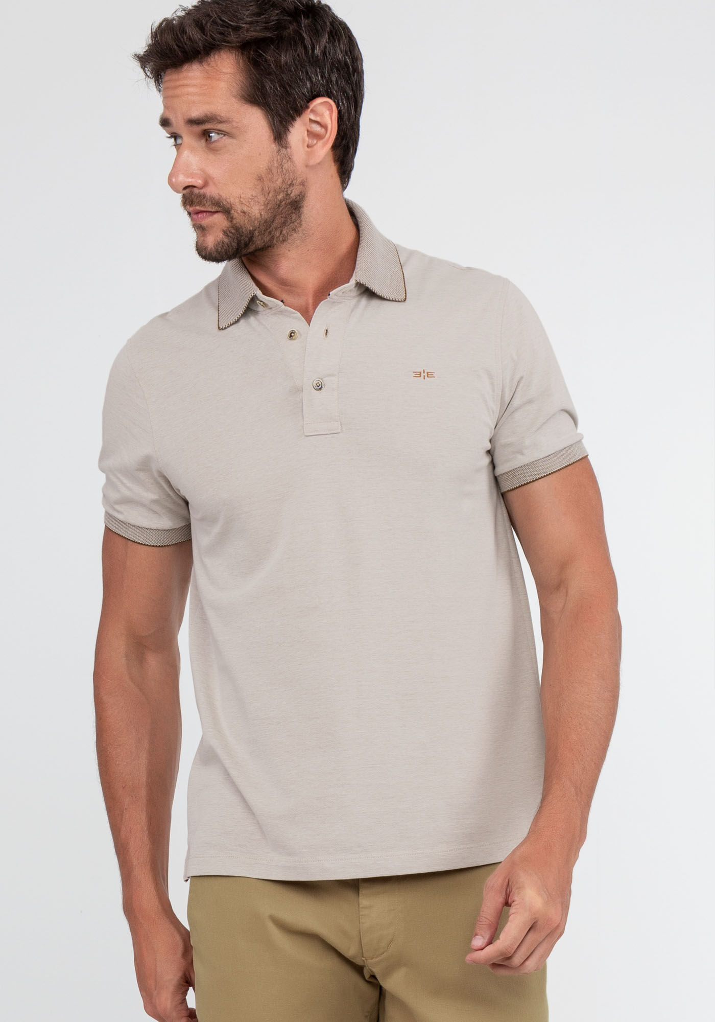 Calça sarja shop com camisa polo