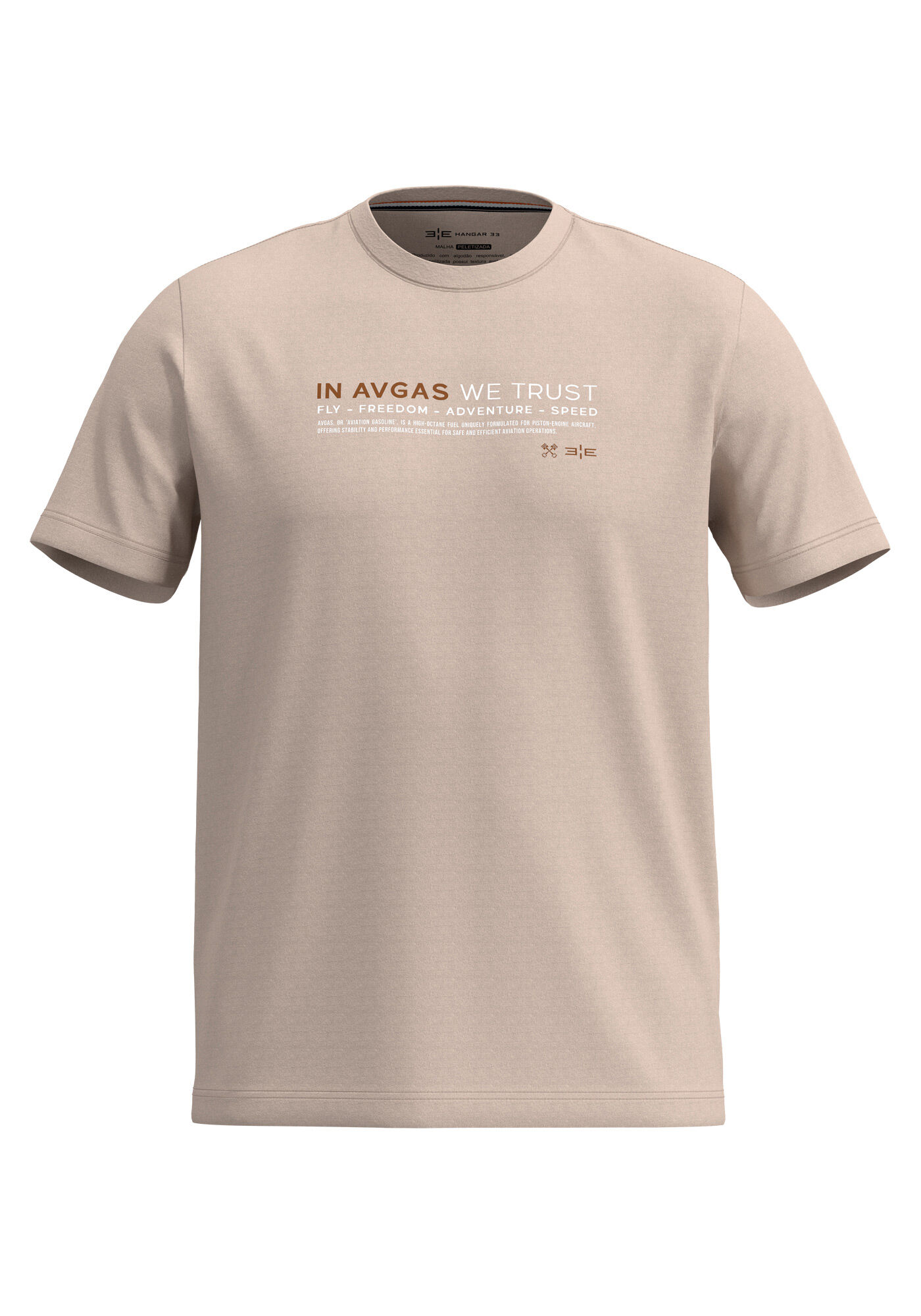 Camiseta De Mangas Curtas Em Meia Malha Peletizada, BEGE SILVERSTONE, large.