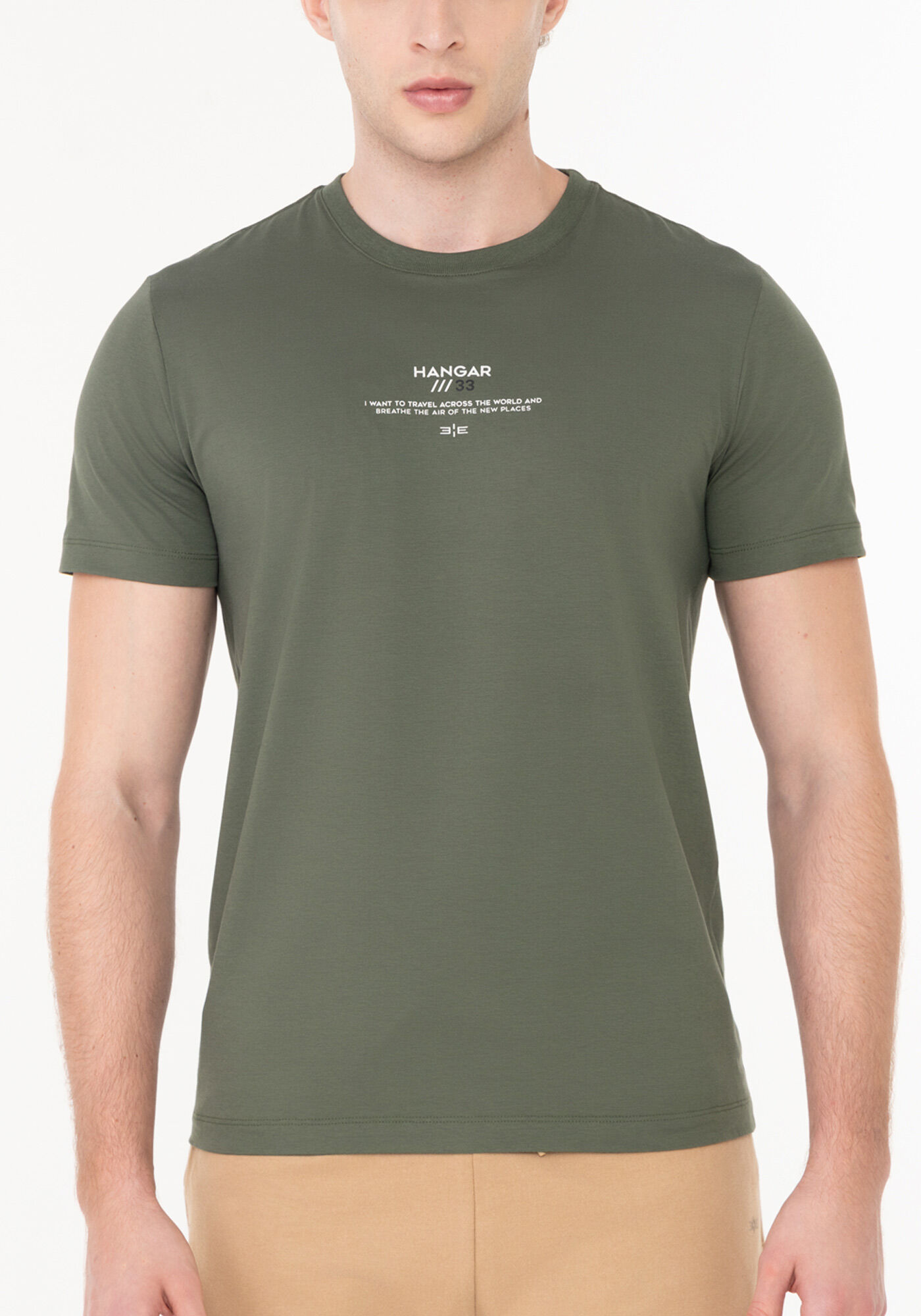 Camiseta De Mangas Curtas Em Malha De Algod&atilde;o Com Elastano, VERDE HEIR, large.