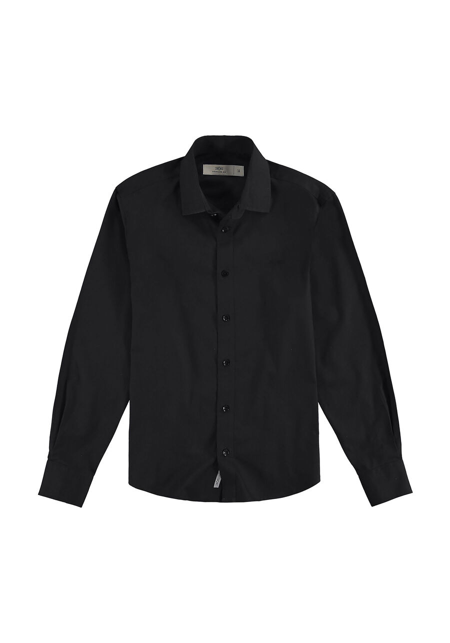 Camisa Tecido Plano, PRETO REATIVO. Camisa Tecido Plano, PRETO REATIVO, large.