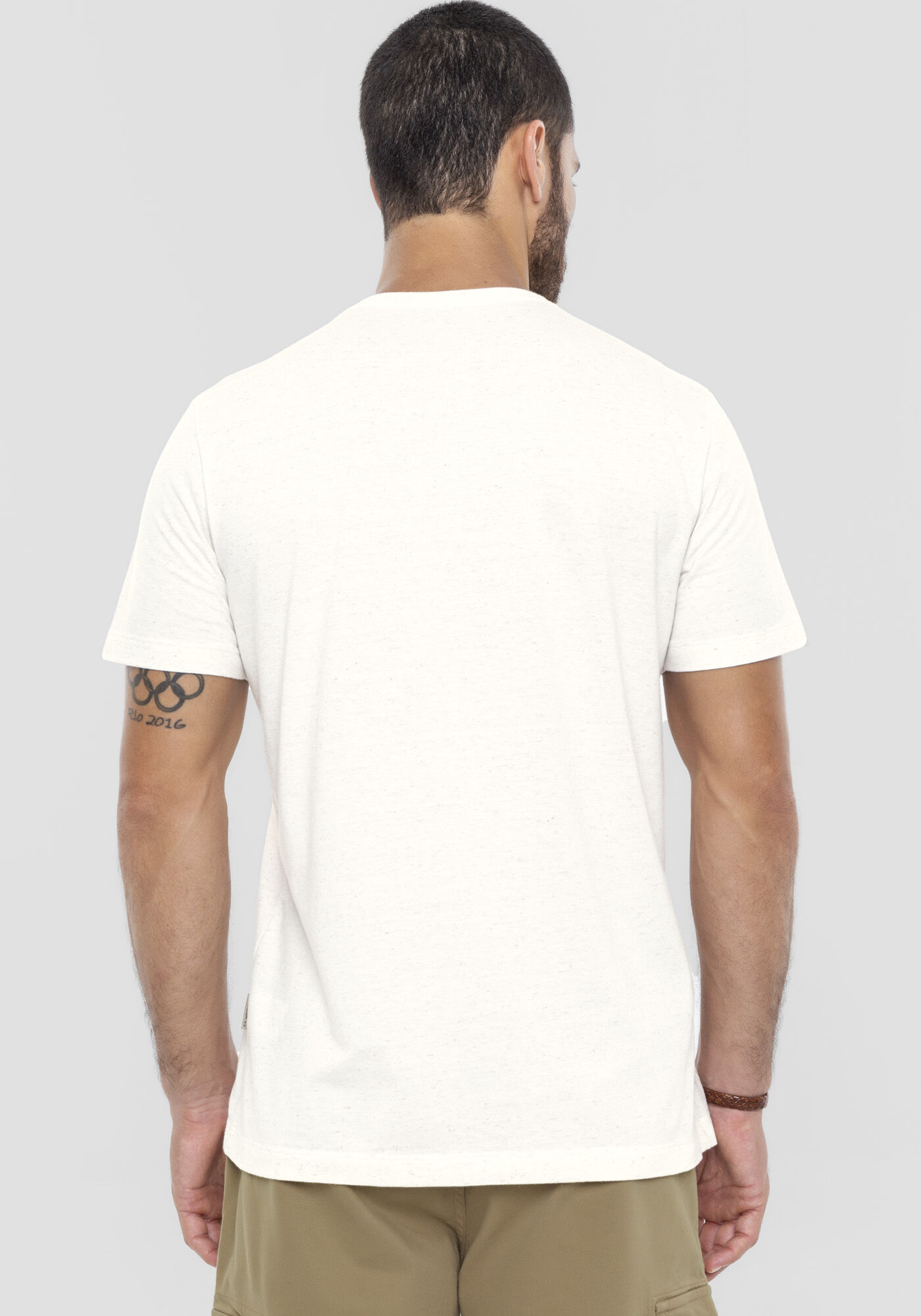 Camiseta Masculina em Malha Linho Tal Pai Tal Filho, BRANCO OFF WHITE, large.