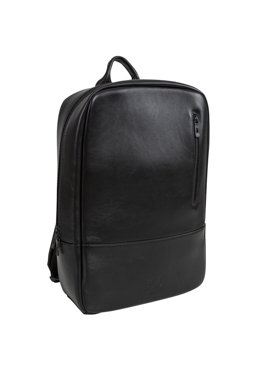 Mochila Masculina em Couro, PRETO REATIVO. Mochila Masculina em Couro, PRETO REATIVO, large.