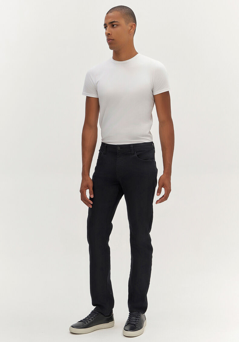 Cal&ccedil;a Sarja Masculina Slim Cl&aacute;ssicos, PRETO REATIVO, large.